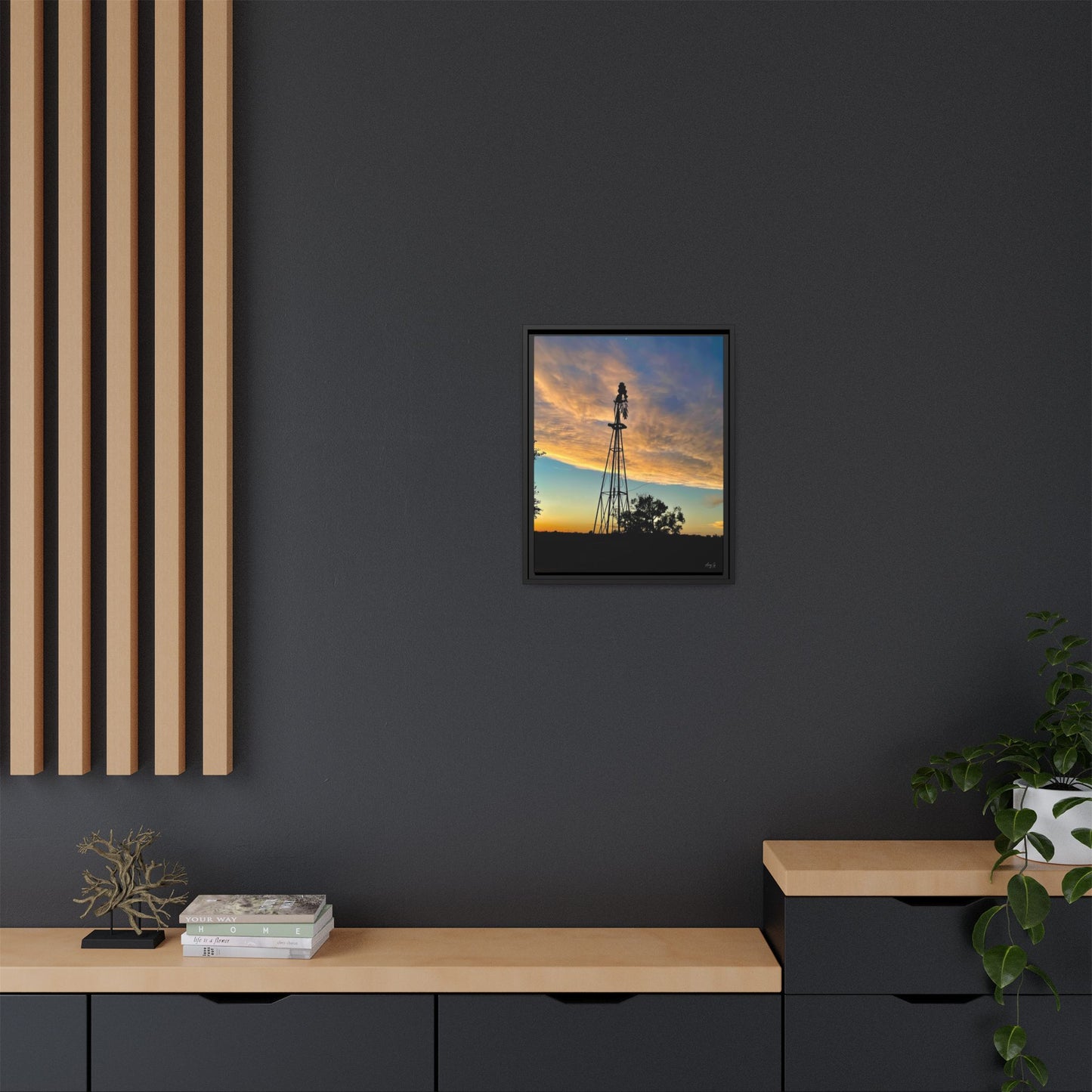 Windmill Sunset, Gallery Canvas Wraps, Vertical Frame