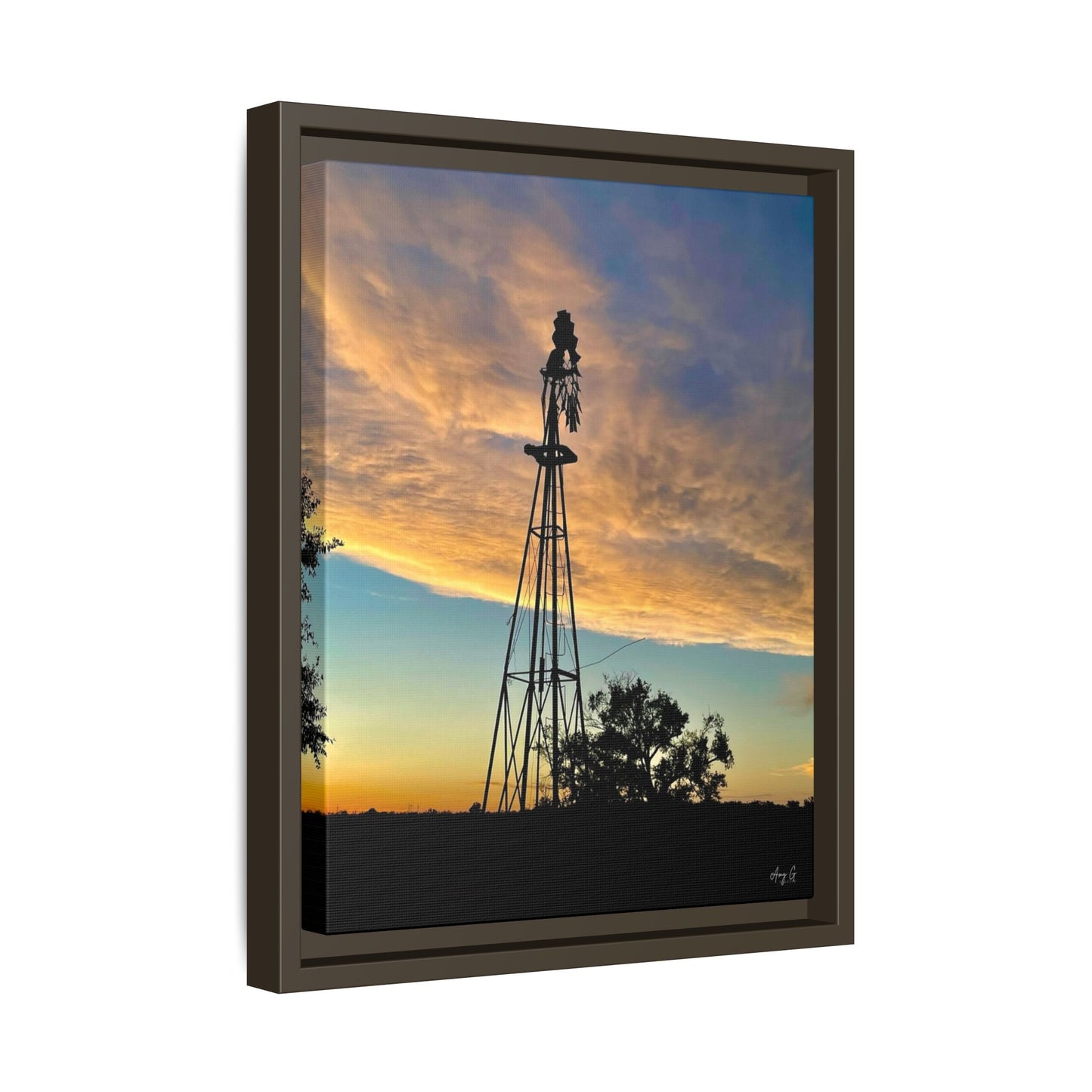 Windmill Sunset, Gallery Canvas Wraps, Vertical Frame