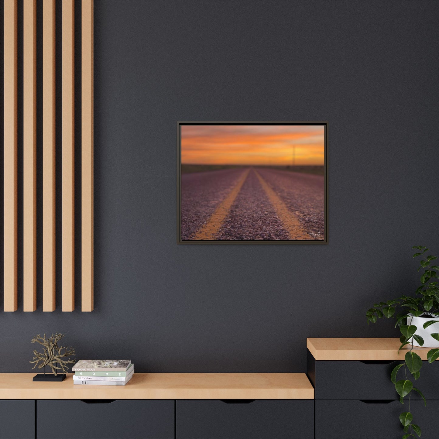 Highways and the Biways Sunset, Gallery Canvas Wraps, Vertical Frame