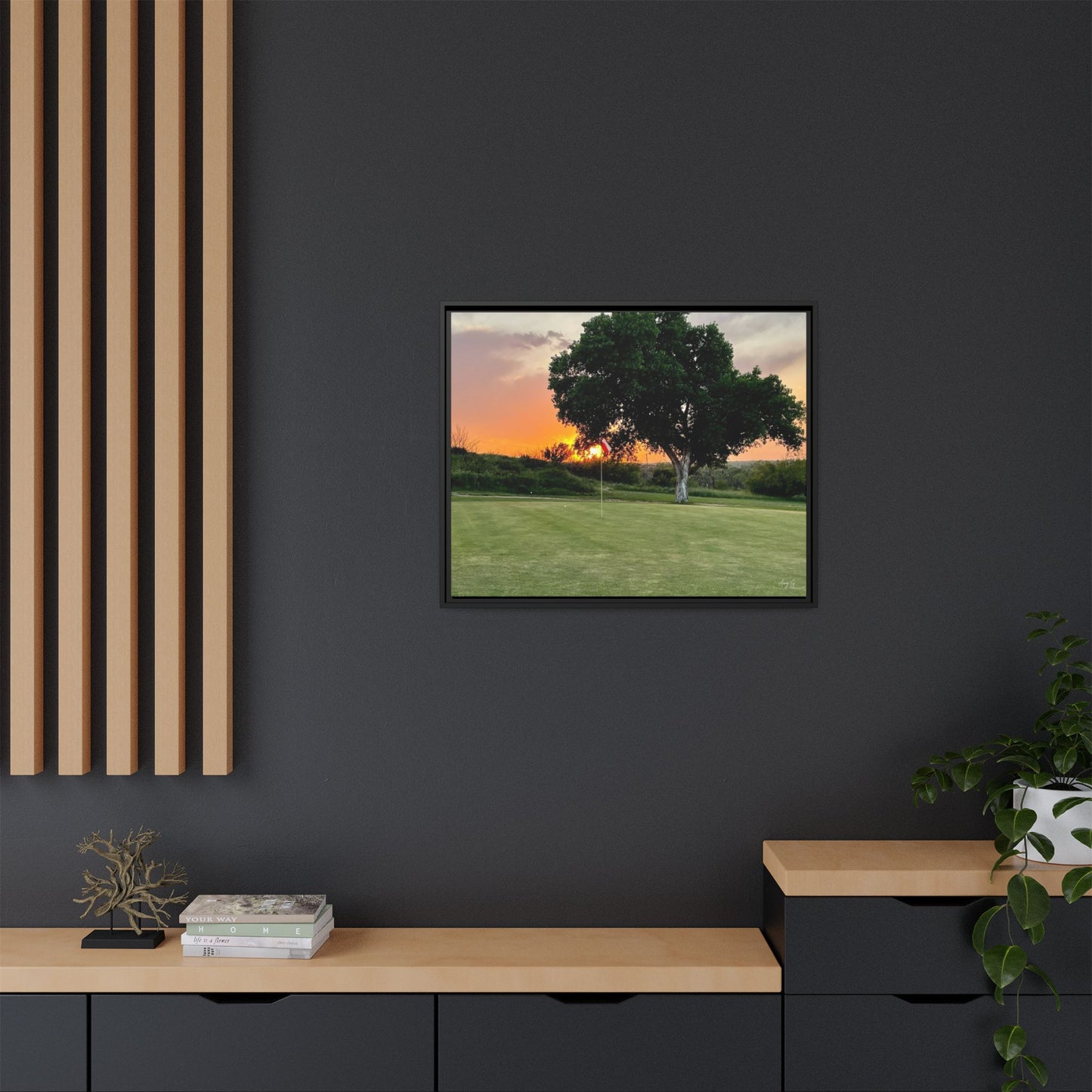 Golf Green sunset, Gallery Canvas Wraps, Horizontal Frame
