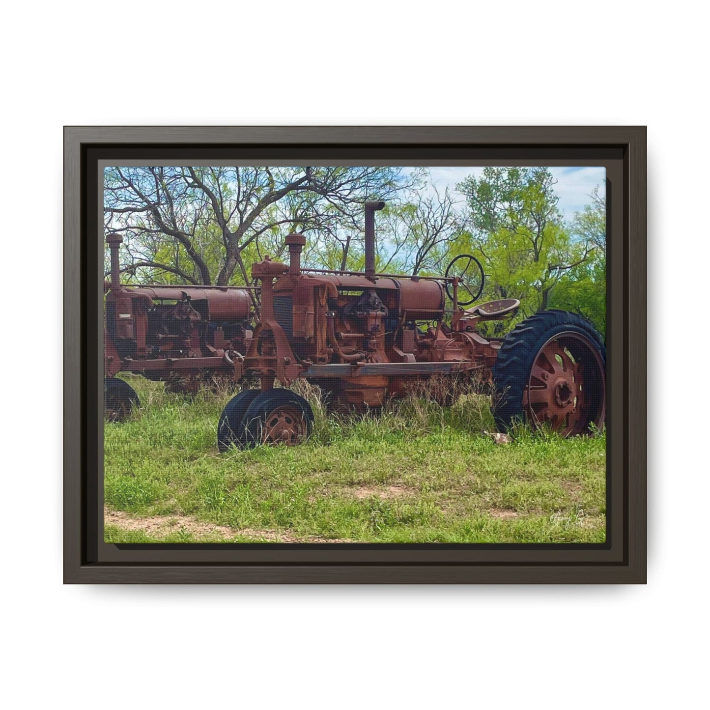 Twin Tractors, Gallery Canvas Wraps, Vertical Frame