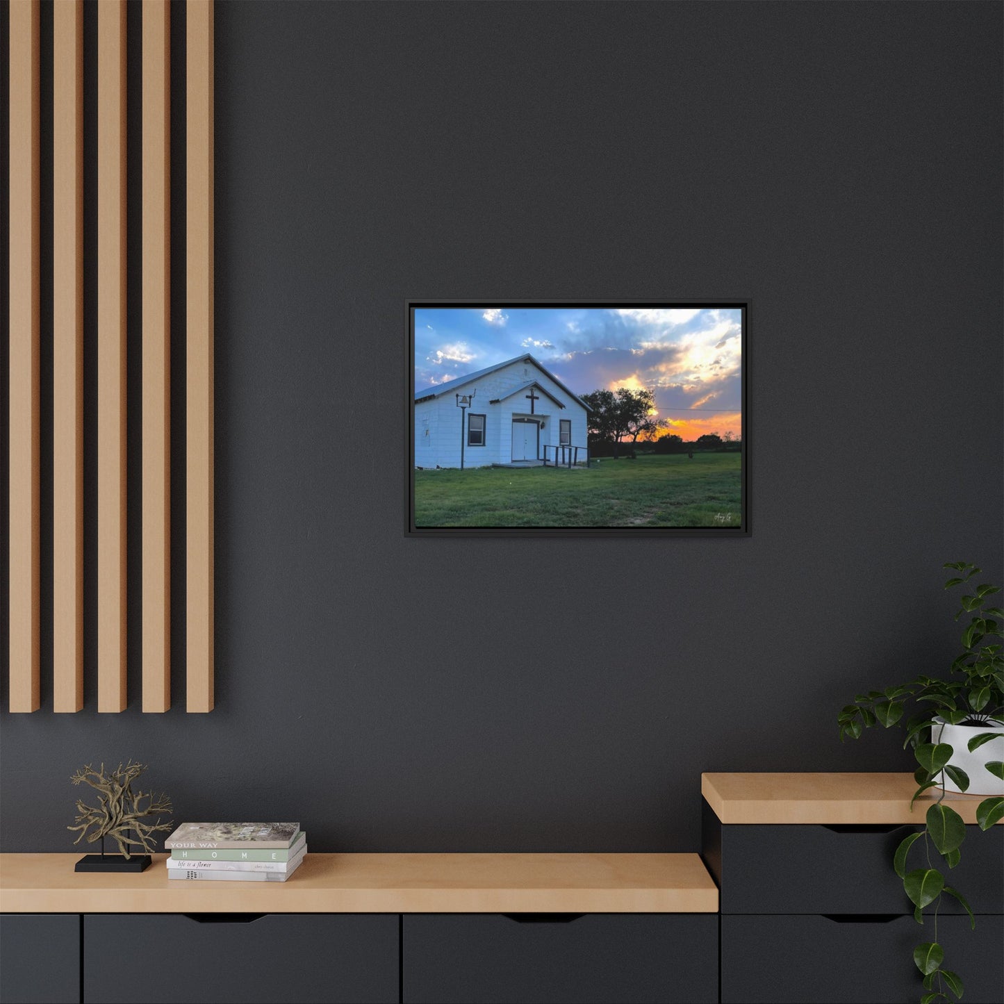 Chapel Sunset, Gallery Canvas Wraps, Horizontal Frame
