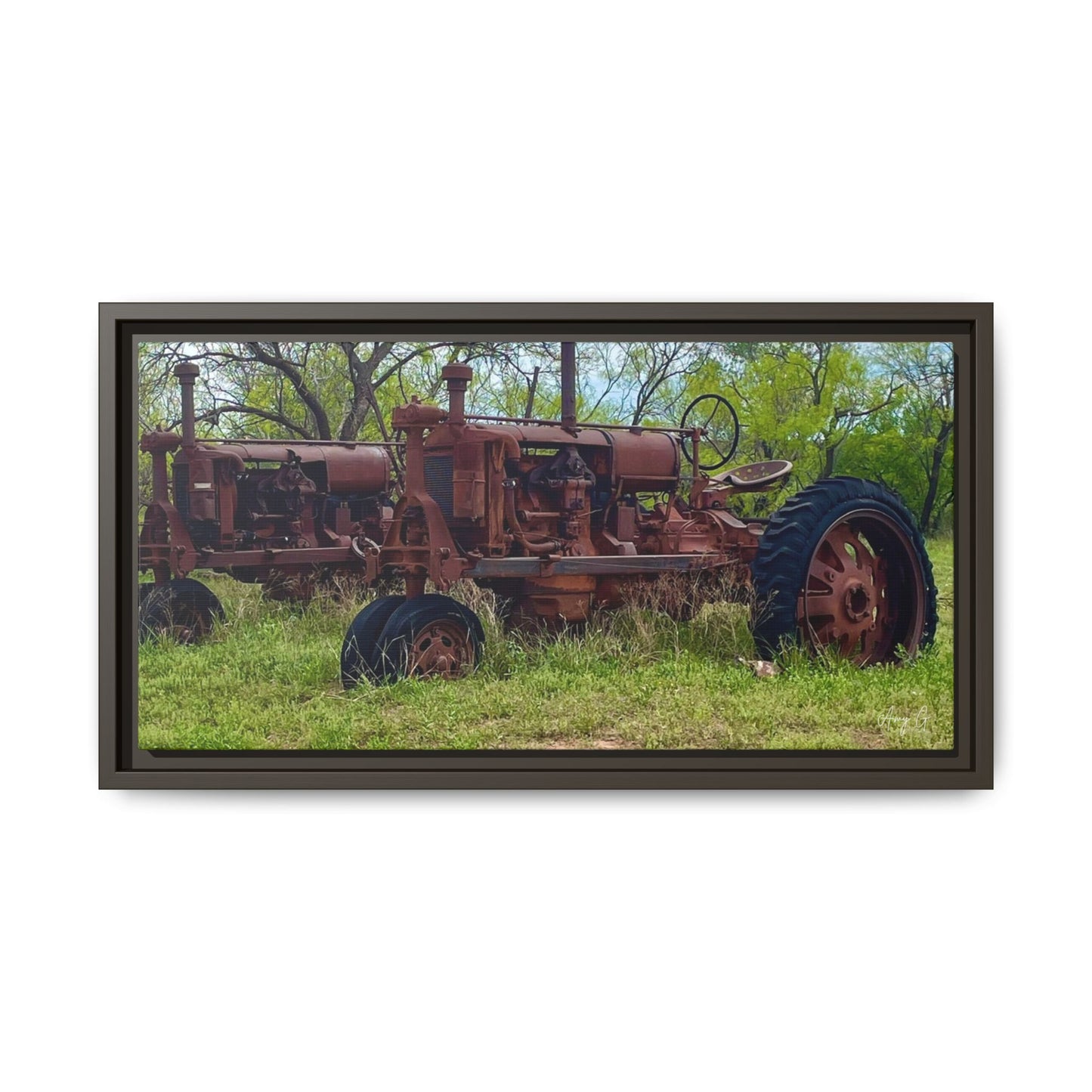 Twin Tractors, Gallery Canvas Wraps, Vertical Frame