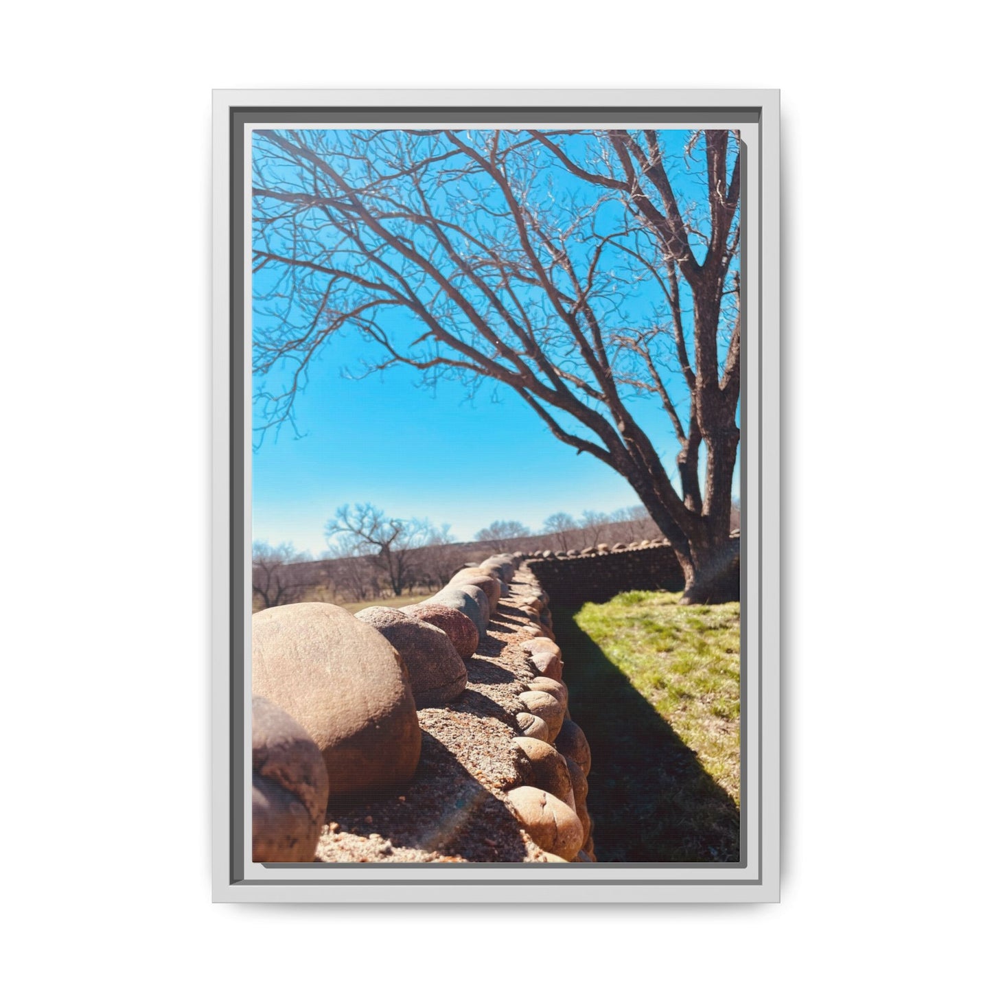 Rock Fence, Matte Canvas, Framed (Multi-color)