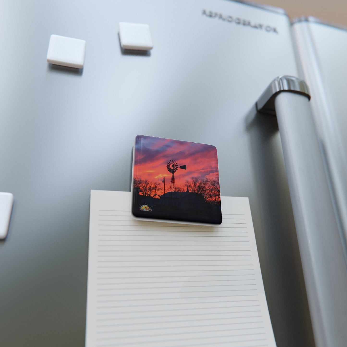 Church Windmill, Porcelain Magnet, Square