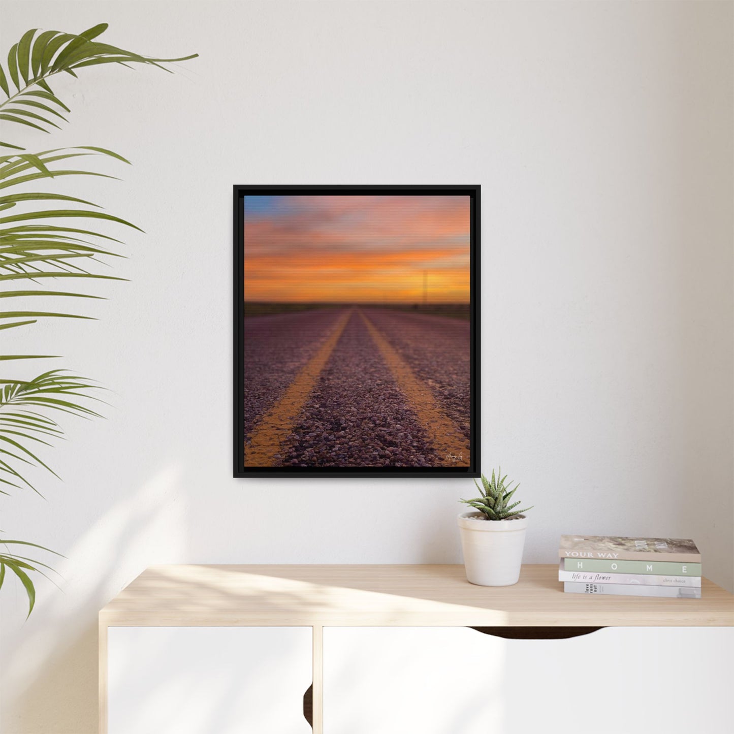 Highways and the Biways Sunset, Gallery Canvas Wraps, Vertical Frame