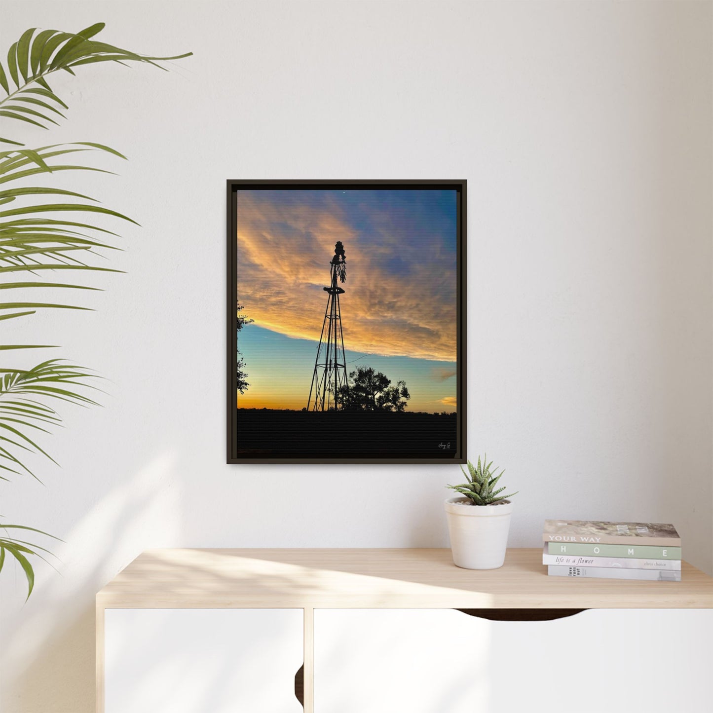 Windmill Sunset, Gallery Canvas Wraps, Vertical Frame