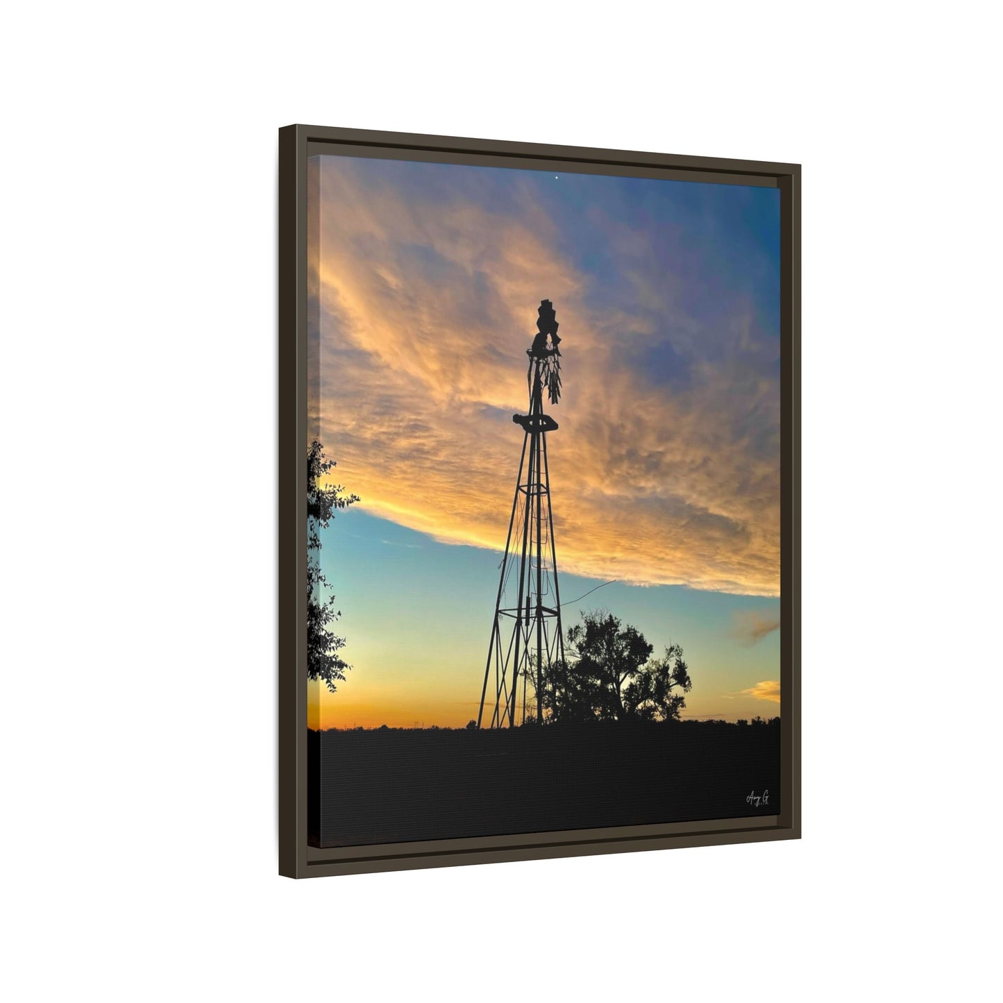 Windmill Sunset, Gallery Canvas Wraps, Vertical Frame