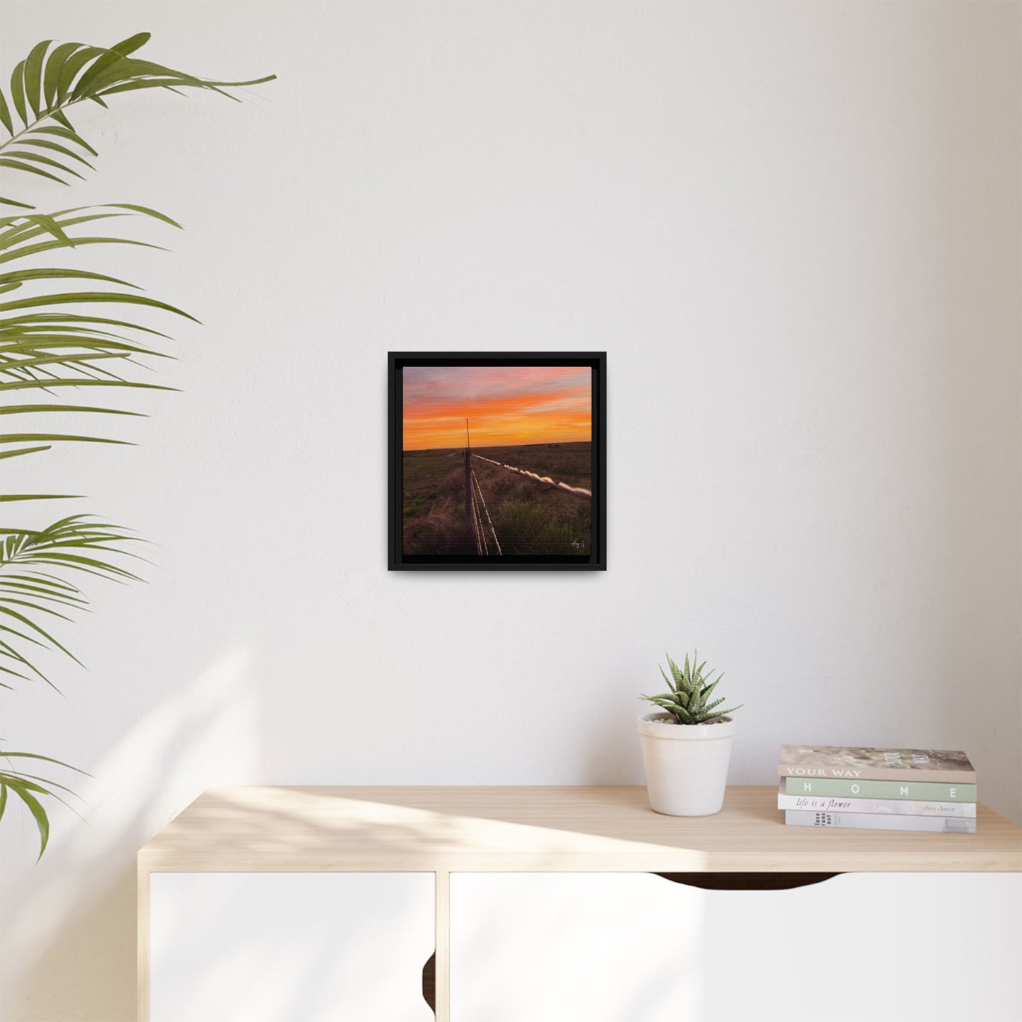 Barbed wire fence, Gallery Canvas Wraps, Vertical Frame