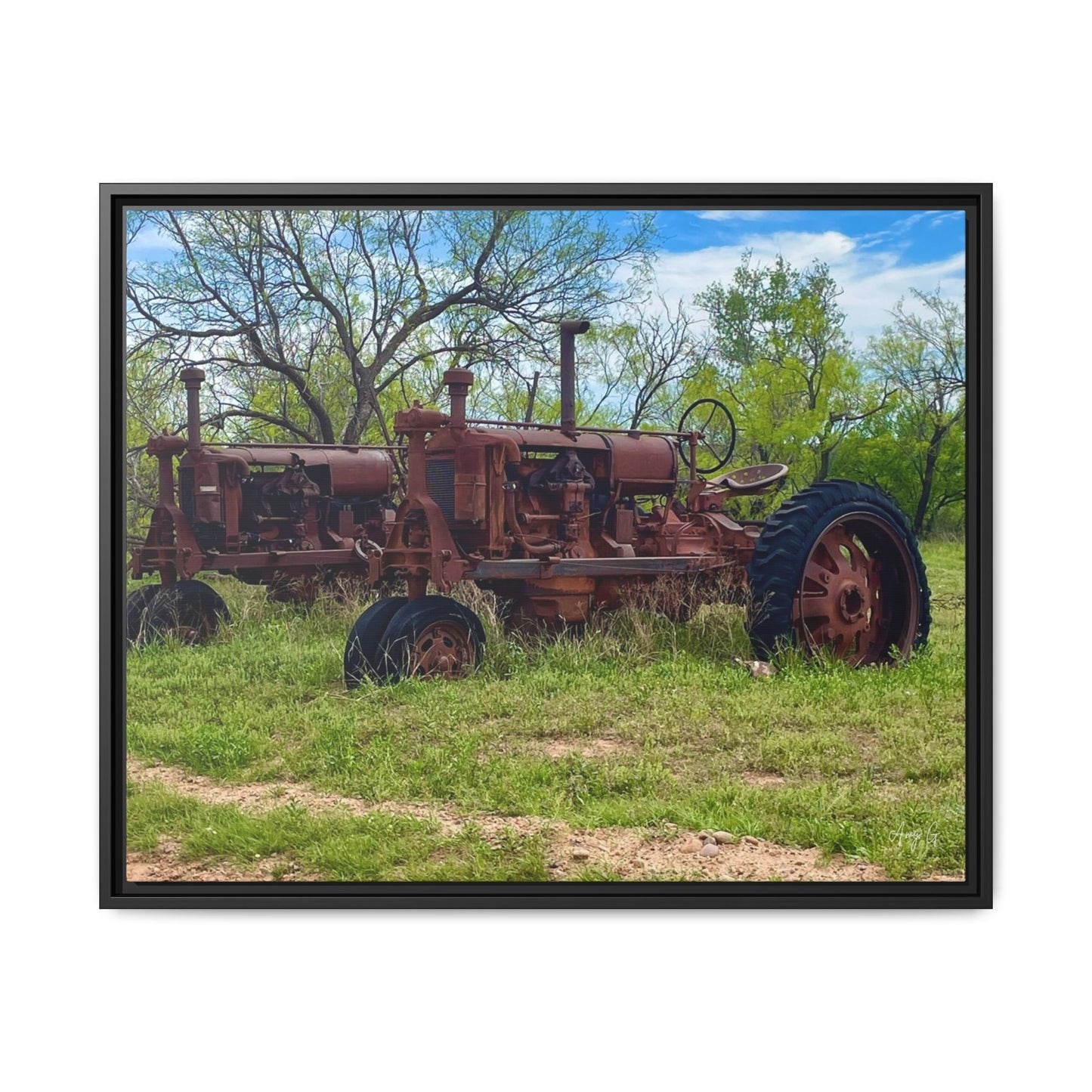 Twin Tractors, Gallery Canvas Wraps, Vertical Frame