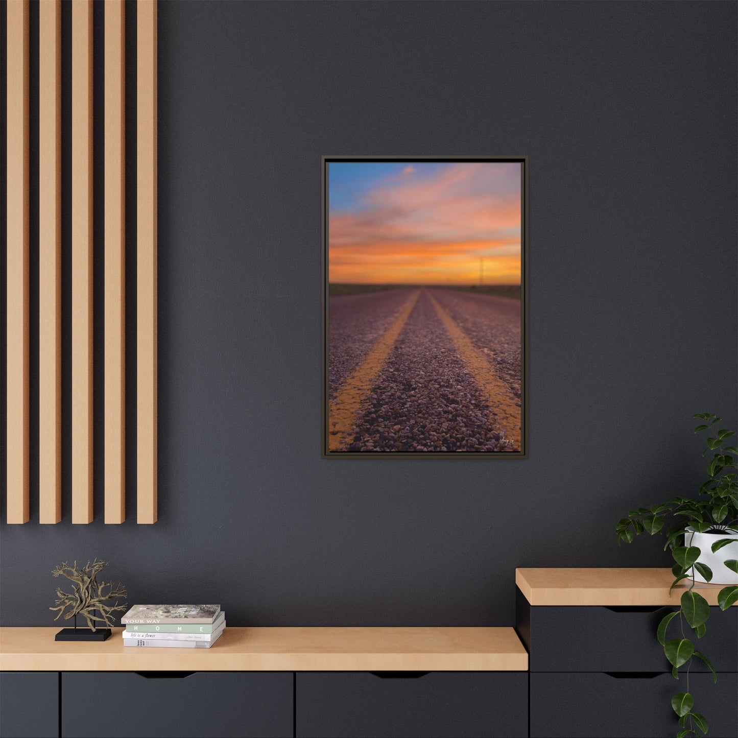 Highways and the Biways Sunset, Gallery Canvas Wraps, Vertical Frame