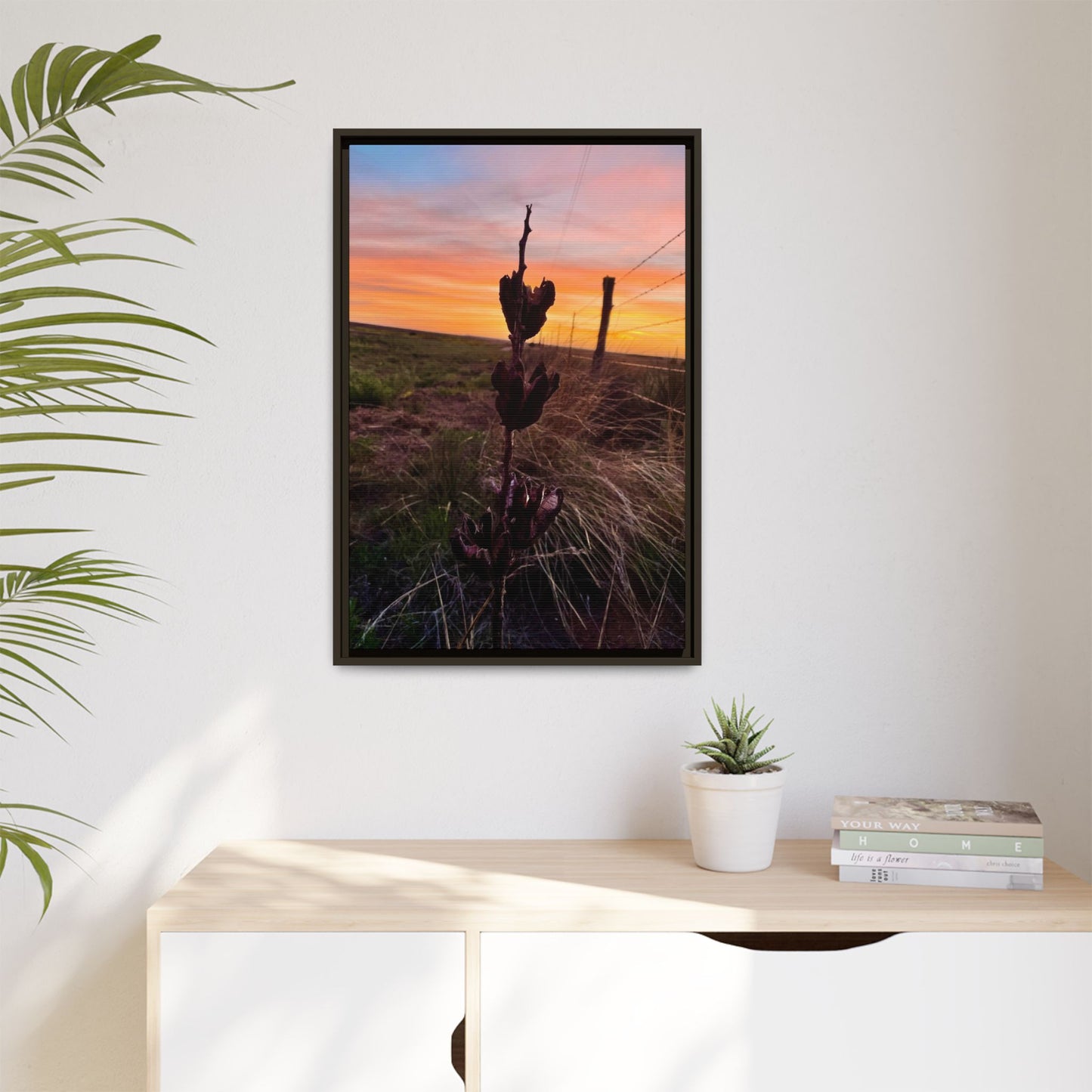 Native Yucca, Sunset, Gallery Canvas Wraps, Vertical Frame