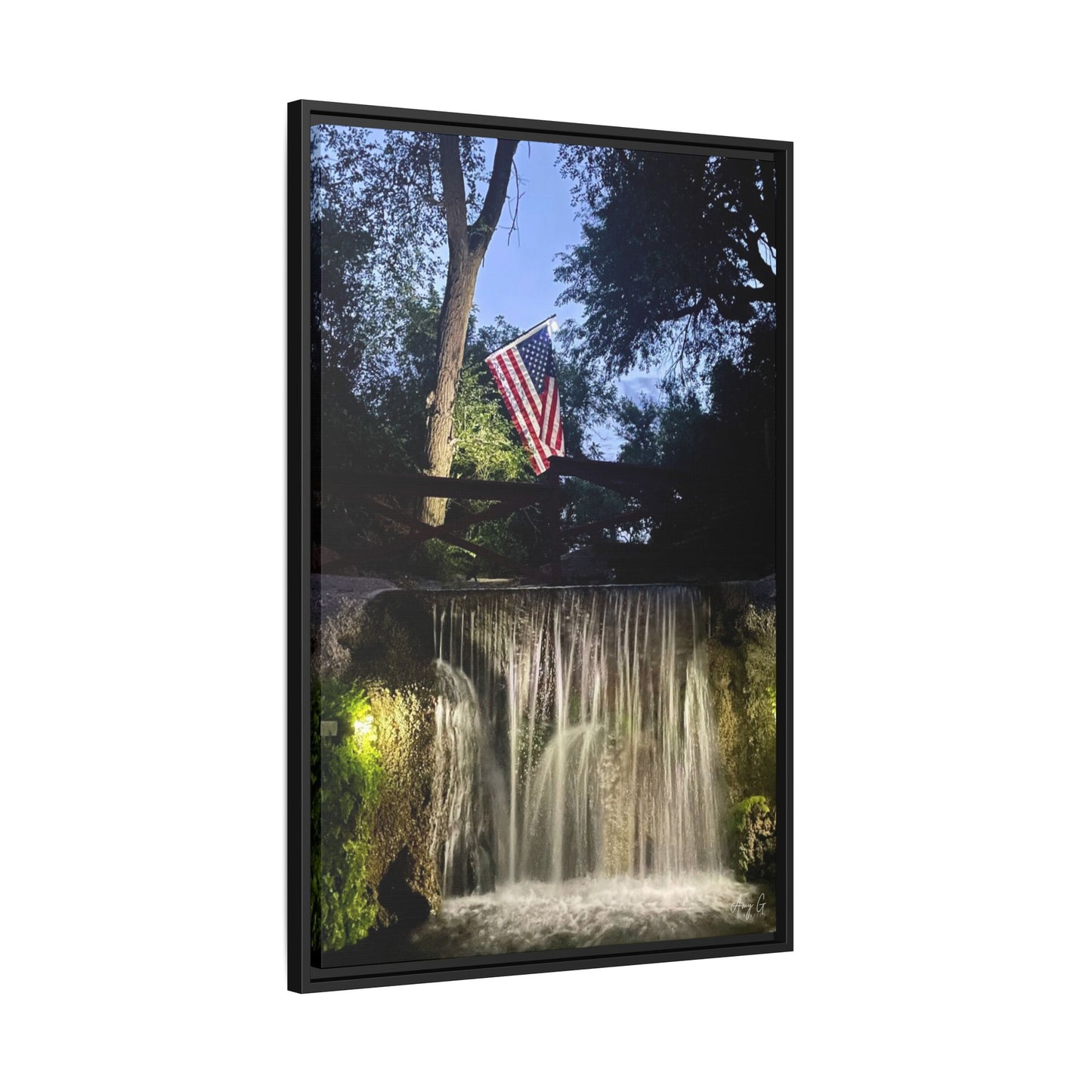 Patriotic falls Matte Canvas, Framed (Multi-color)