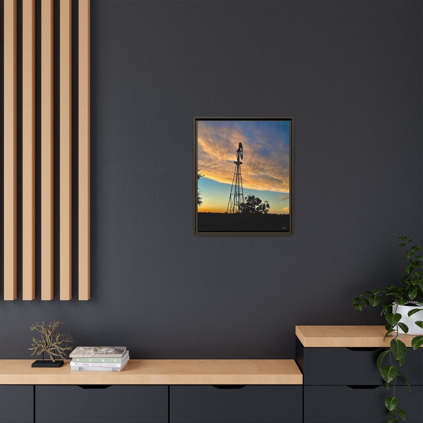 Windmill Sunset, Gallery Canvas Wraps, Vertical Frame
