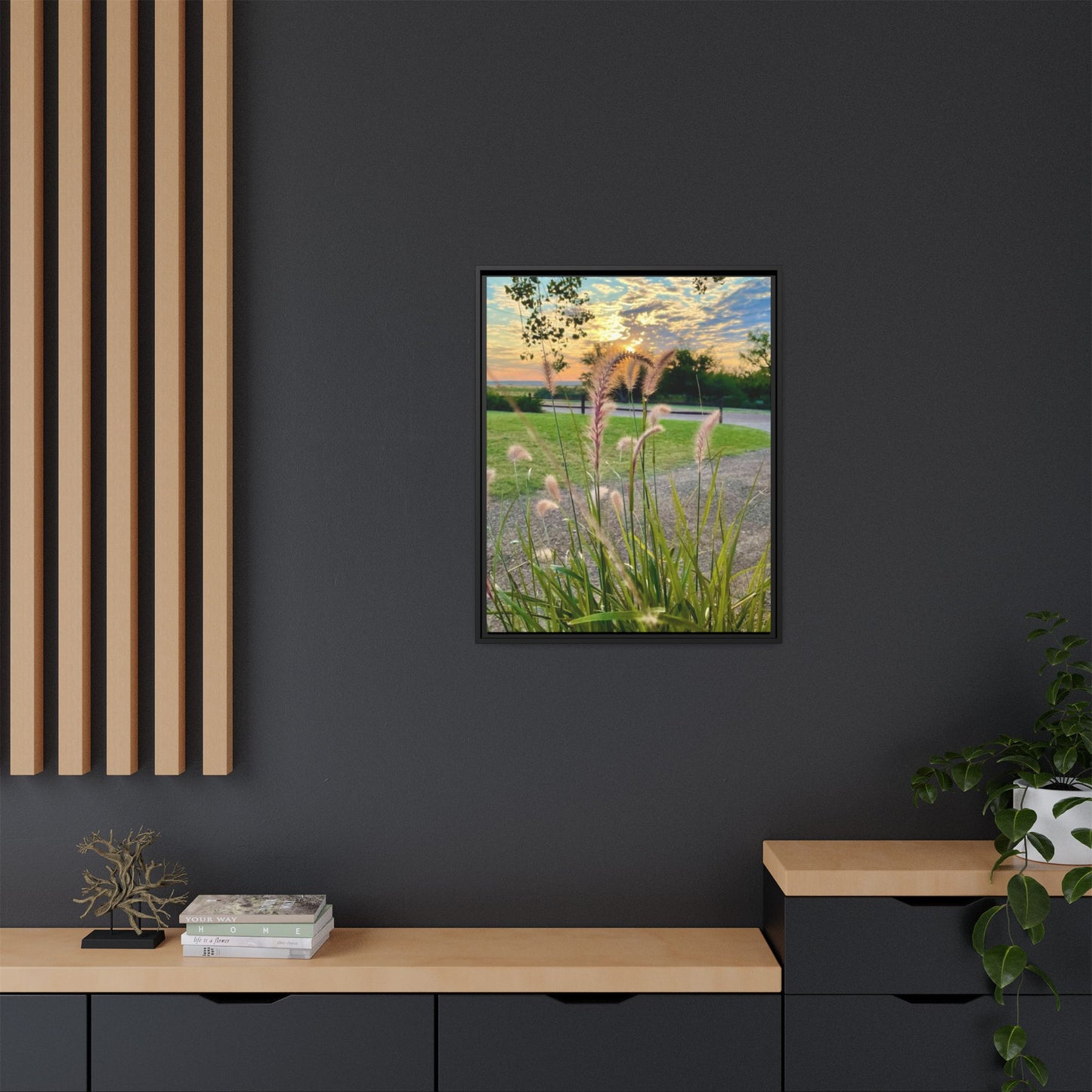 Feathergrass Sunrise, Gallery Canvas Wraps, Vertical Frame
