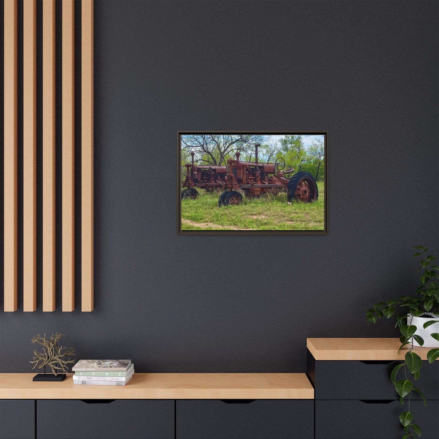 Twin Tractors, Gallery Canvas Wraps, Vertical Frame