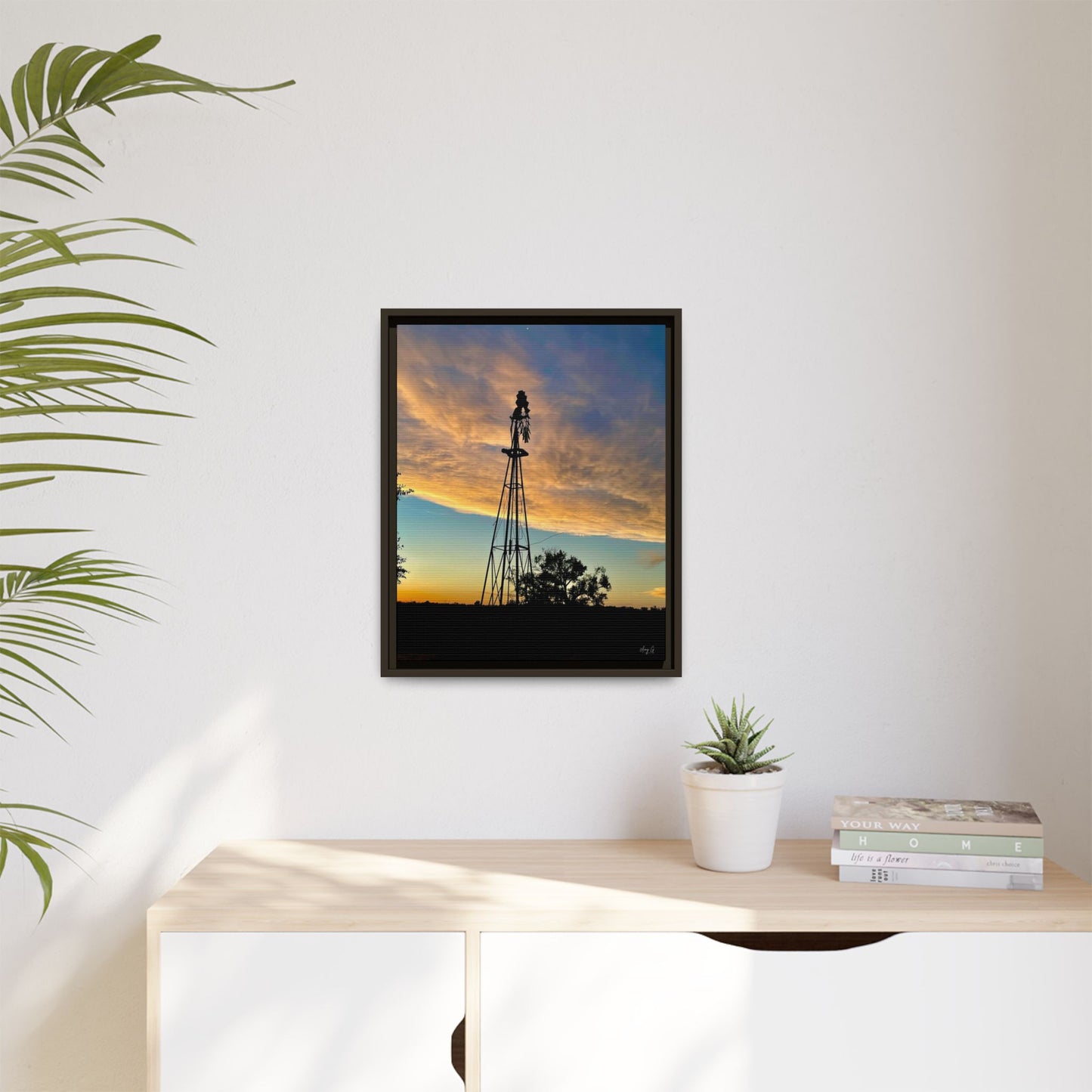 Windmill Sunset, Gallery Canvas Wraps, Vertical Frame
