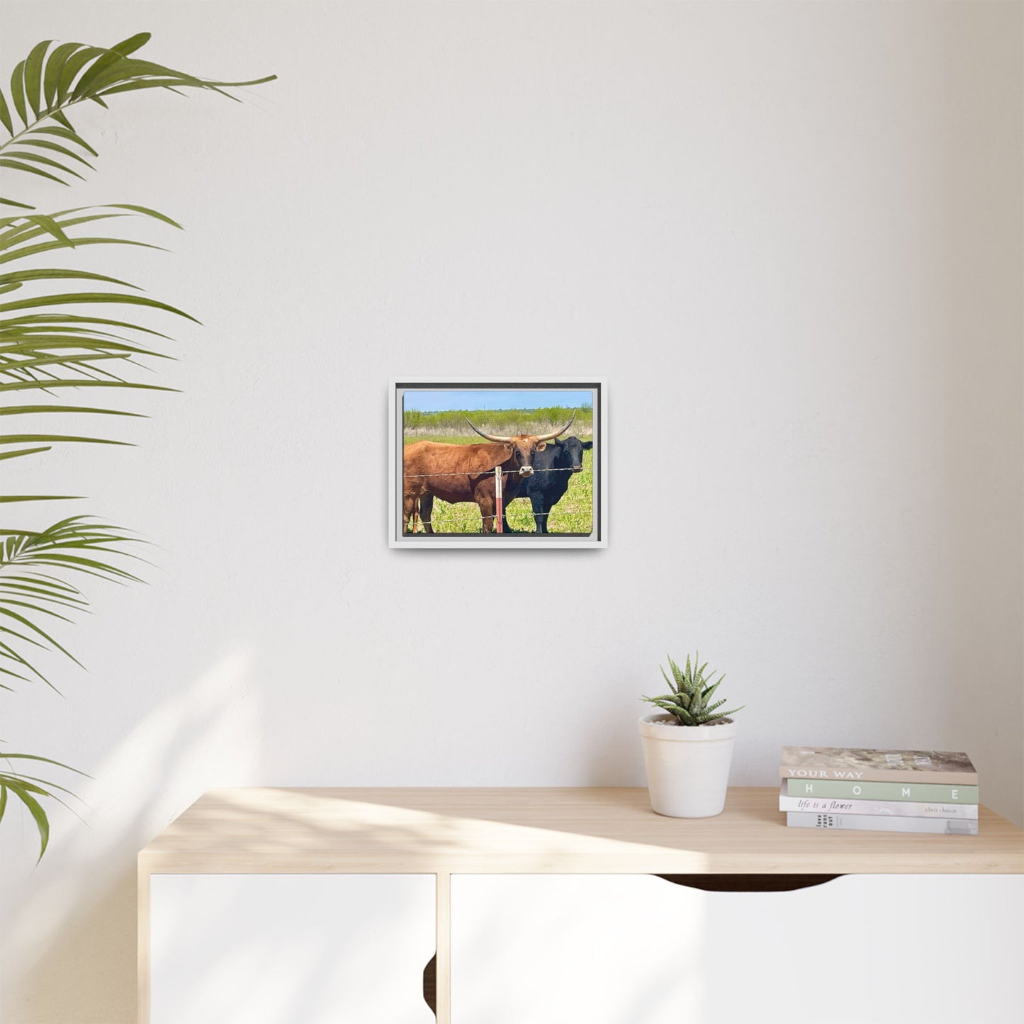 The stare down, Longhorn of Texas, Gallery Canvas Wraps, Horizontal Frame
