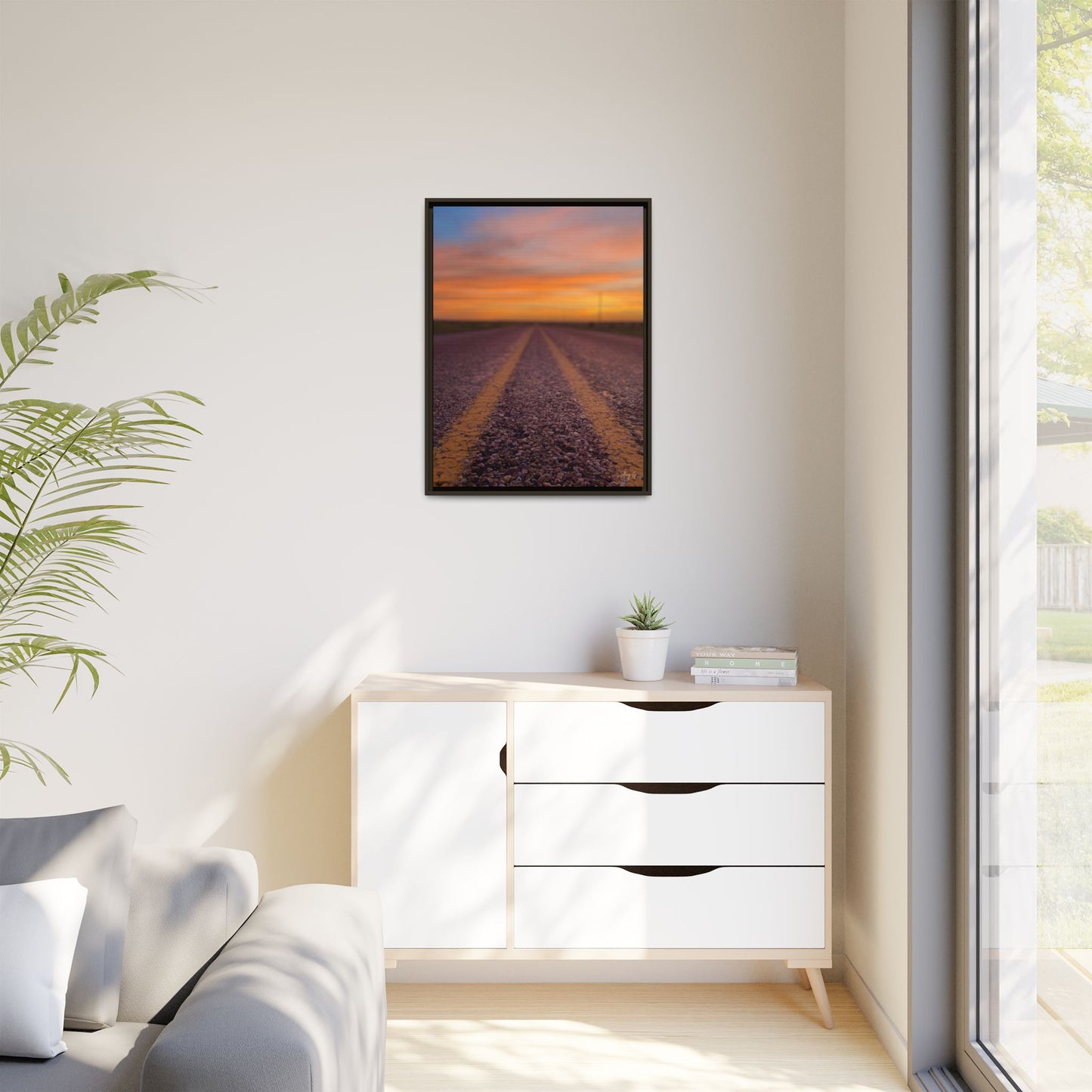 Highways and the Biways Sunset, Gallery Canvas Wraps, Vertical Frame