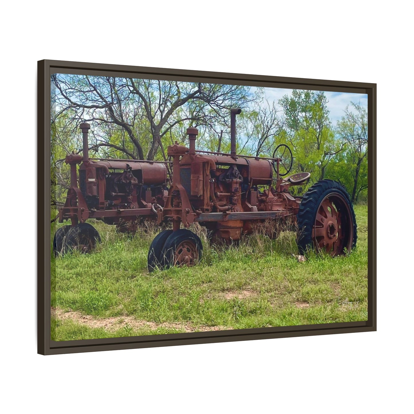 Twin Tractors, Gallery Canvas Wraps, Vertical Frame