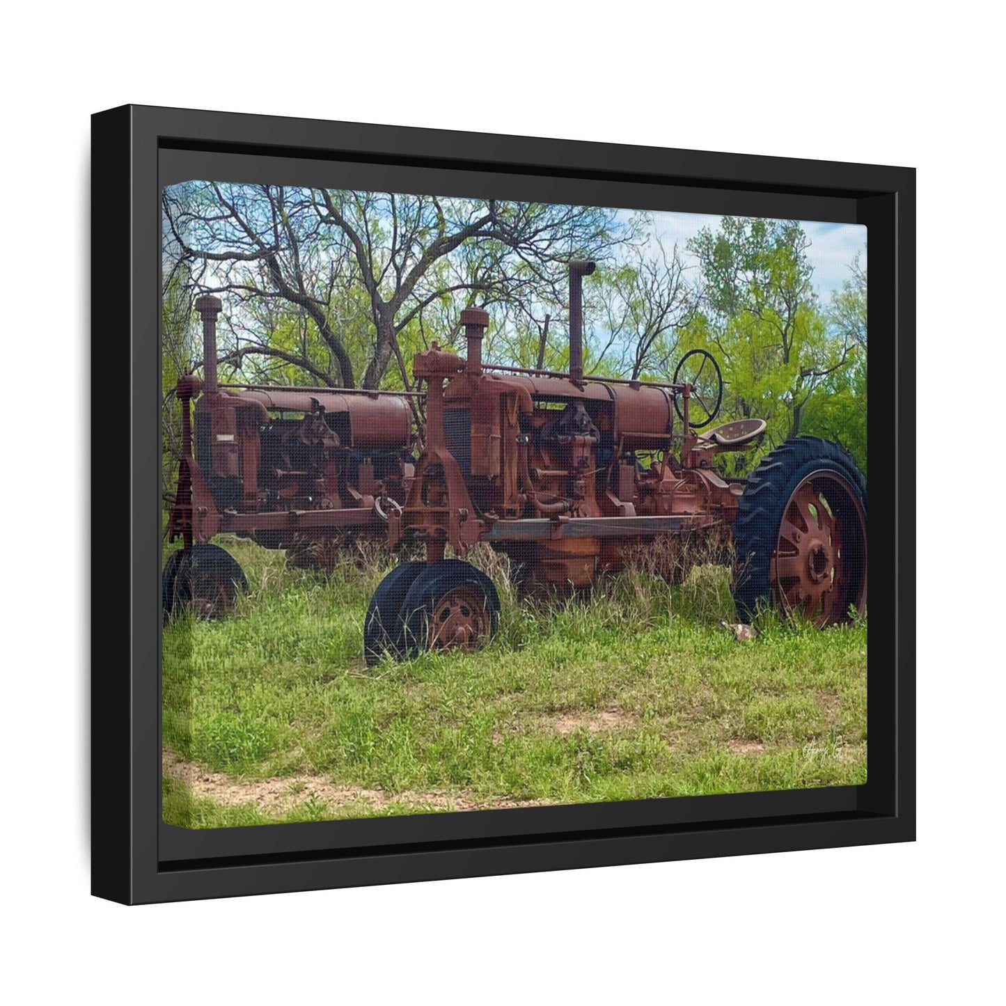 Twin Tractors, Gallery Canvas Wraps, Vertical Frame