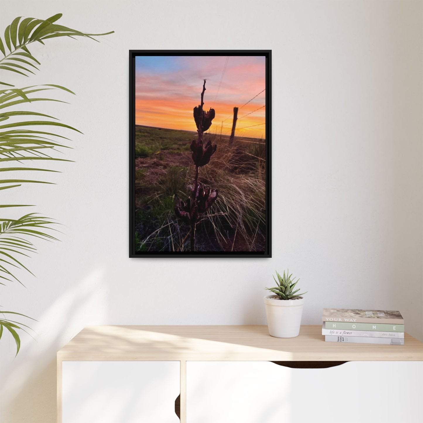 Native Yucca, Sunset, Gallery Canvas Wraps, Vertical Frame