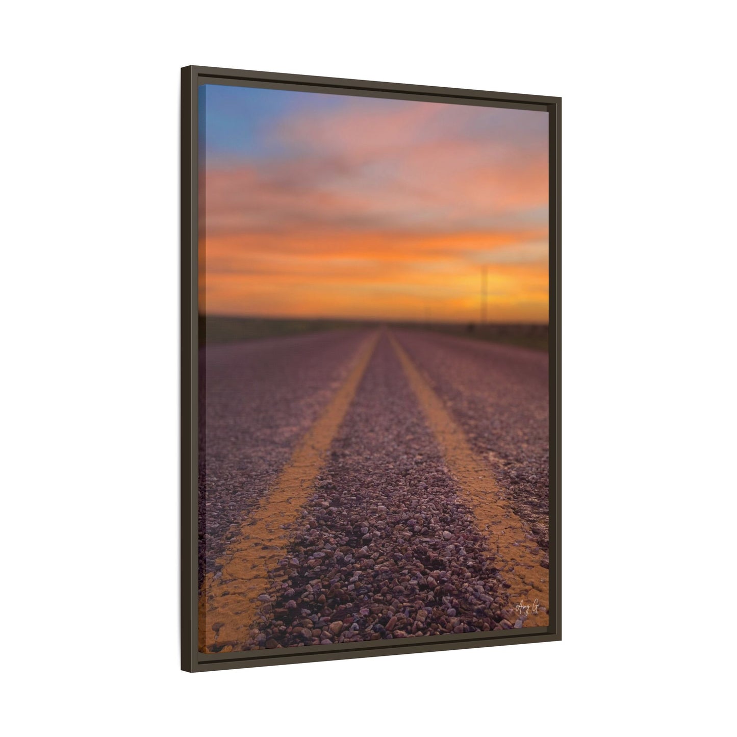 Highways and the Biways Sunset, Gallery Canvas Wraps, Vertical Frame