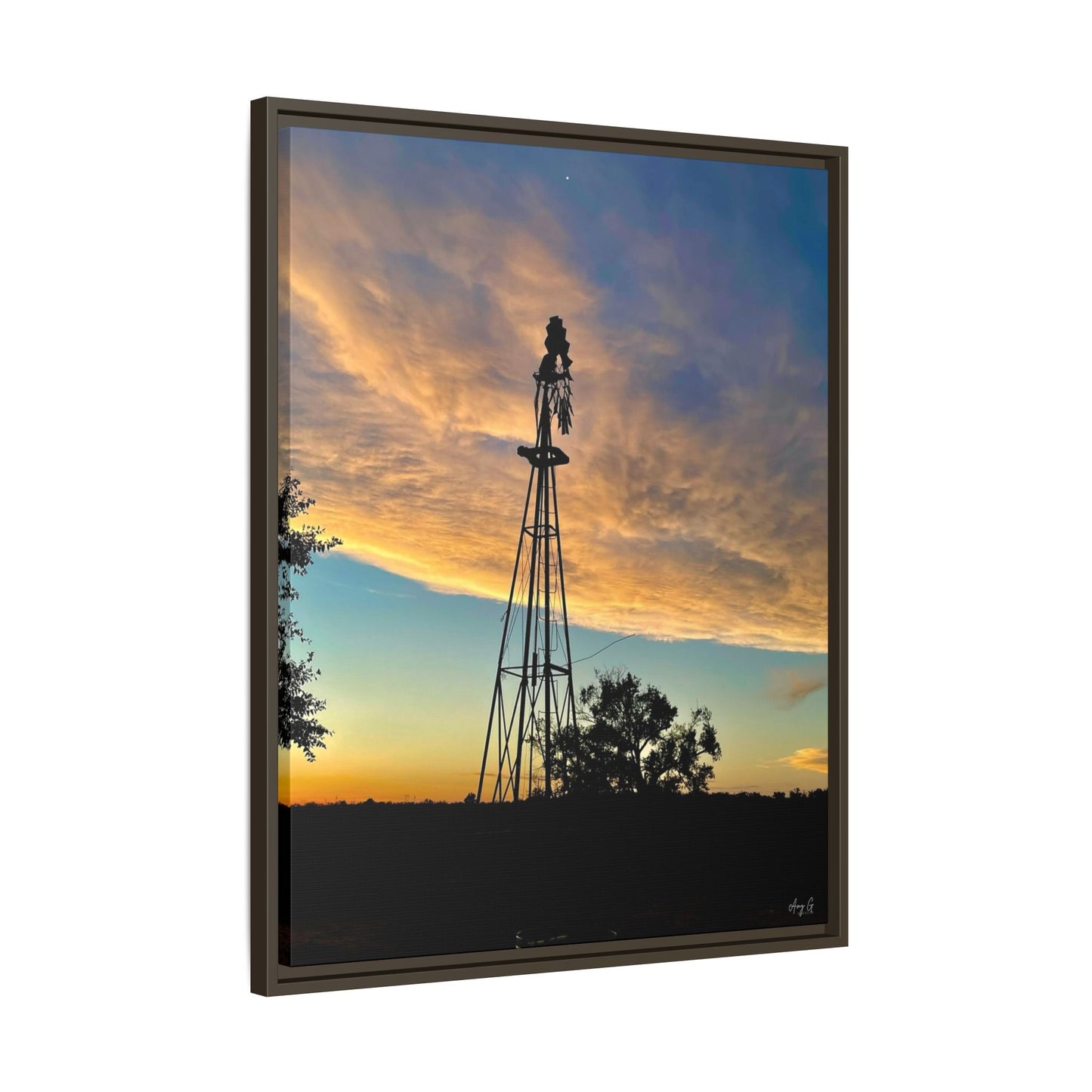 Windmill Sunset, Gallery Canvas Wraps, Vertical Frame