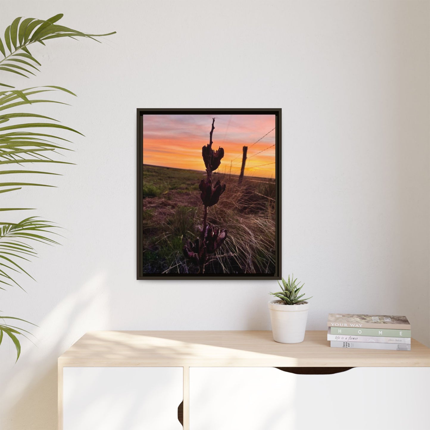 Native Yucca, Sunset, Gallery Canvas Wraps, Vertical Frame