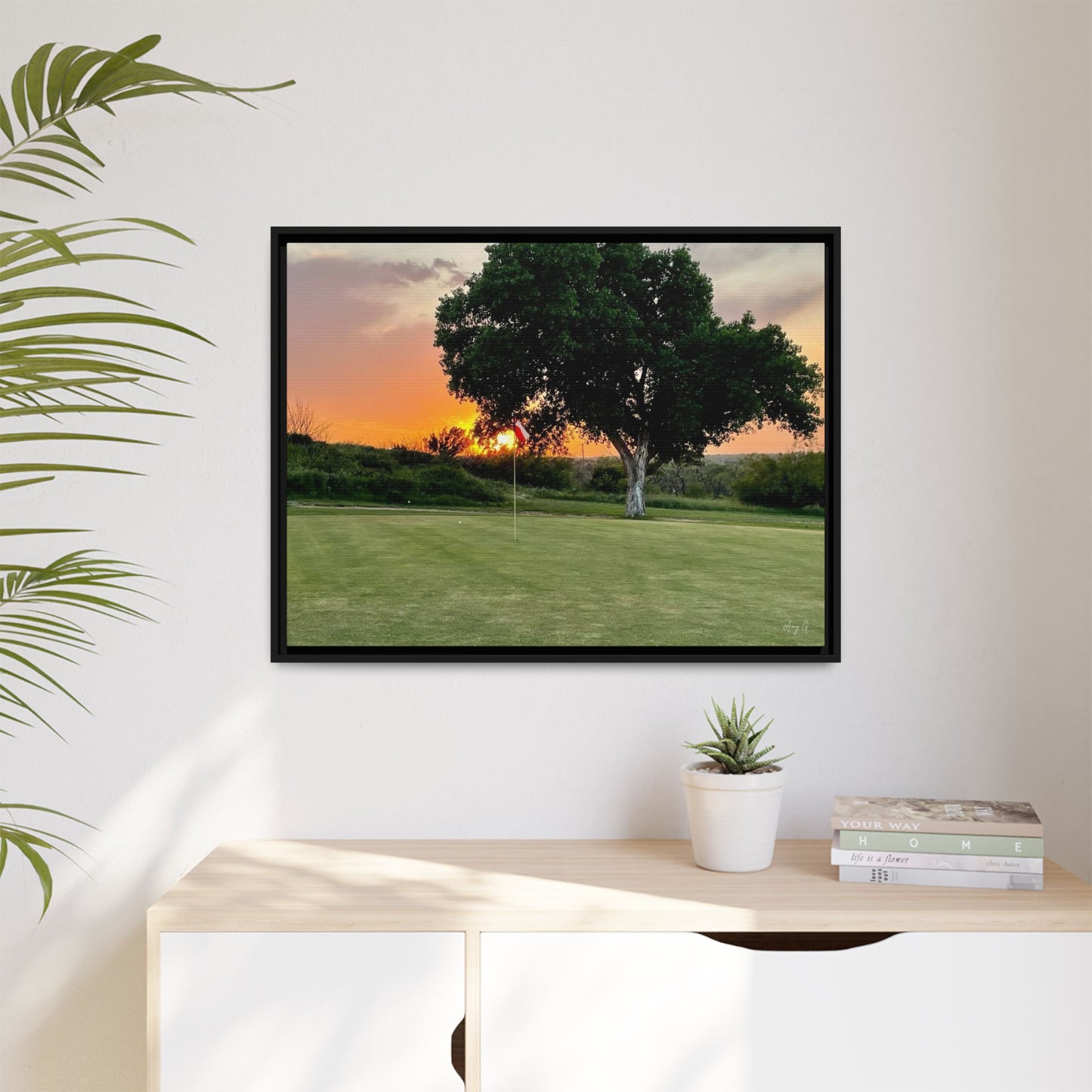 Golf Green sunset, Gallery Canvas Wraps, Horizontal Frame