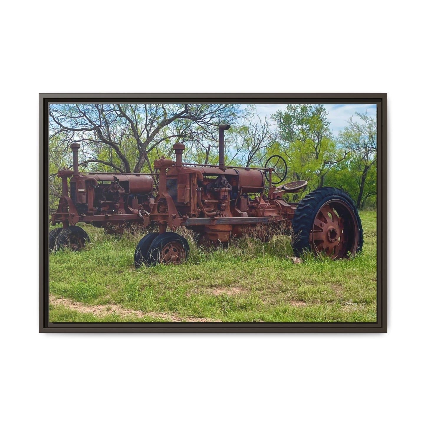 Twin Tractors, Gallery Canvas Wraps, Vertical Frame