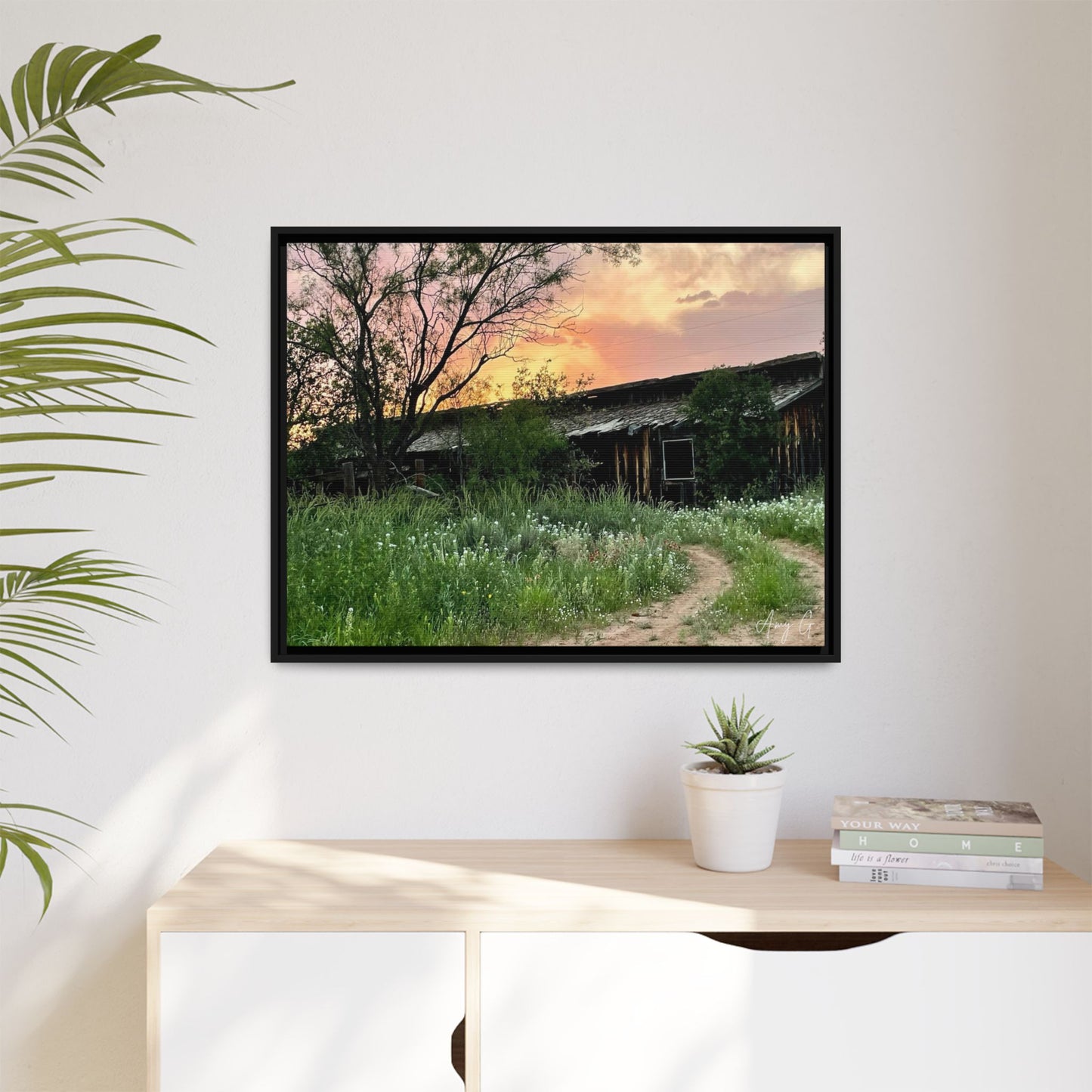 Stable, Matte Canvas, Black Frame