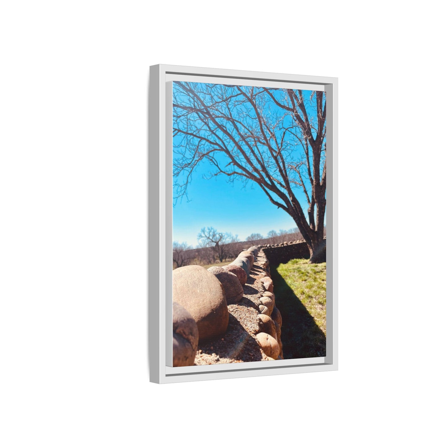 Rock Fence, Matte Canvas, Framed (Multi-color)