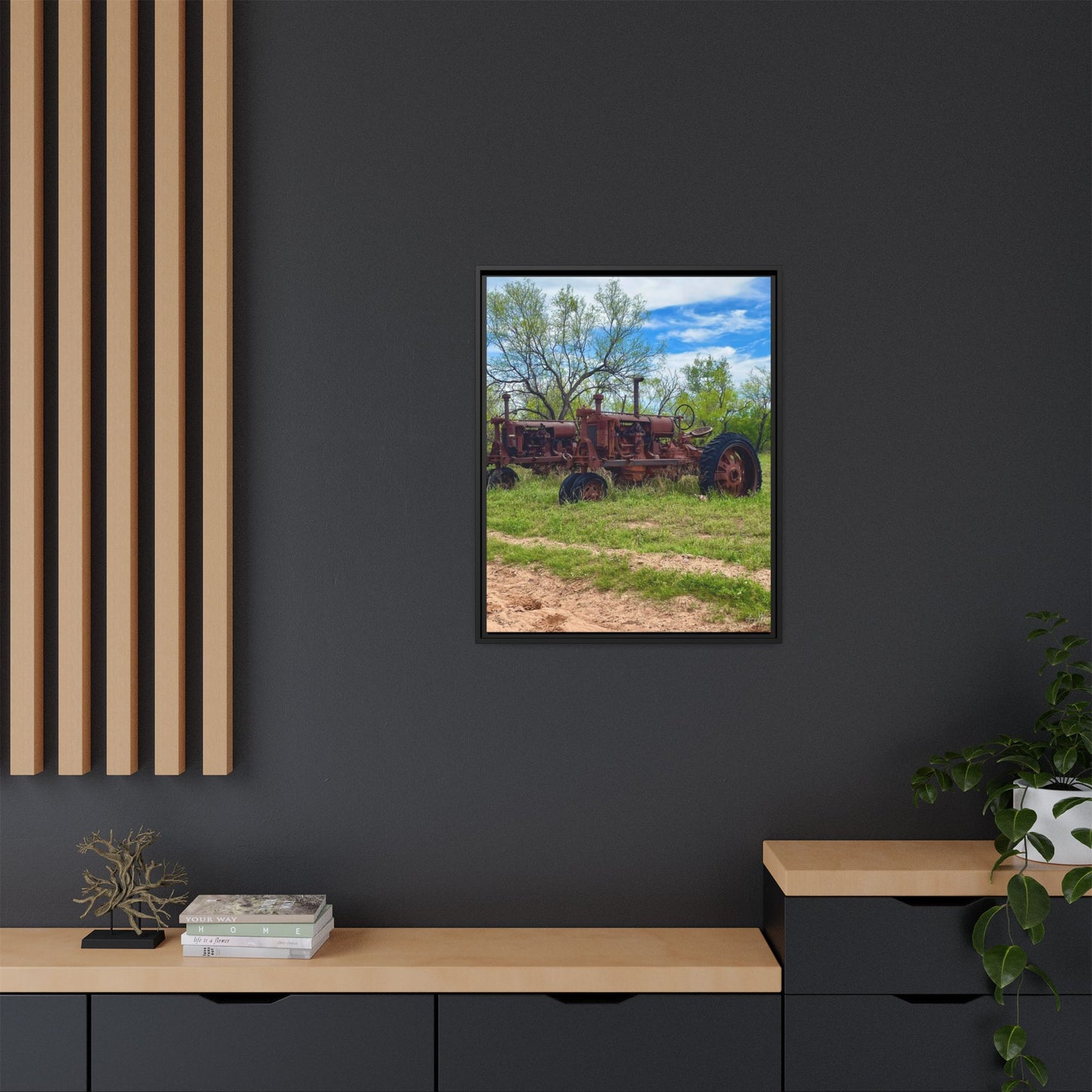 Twin Tractors, Gallery Canvas Wraps, Vertical Frame
