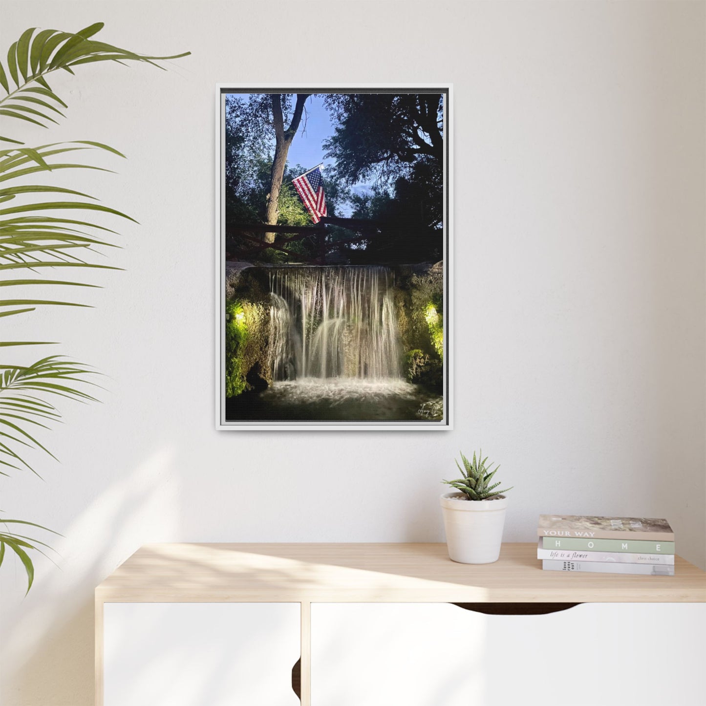 Patriotic falls Matte Canvas, Framed (Multi-color)