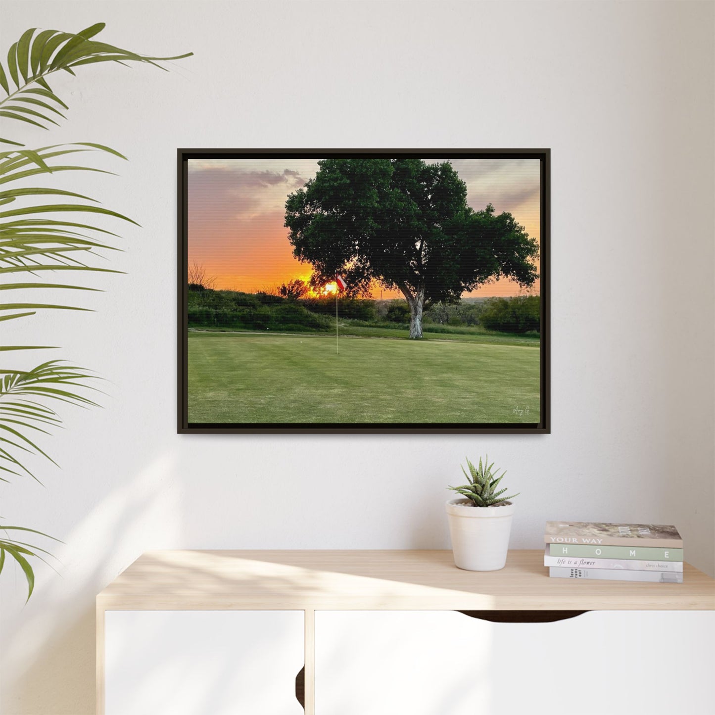 Golf Green sunset, Gallery Canvas Wraps, Horizontal Frame