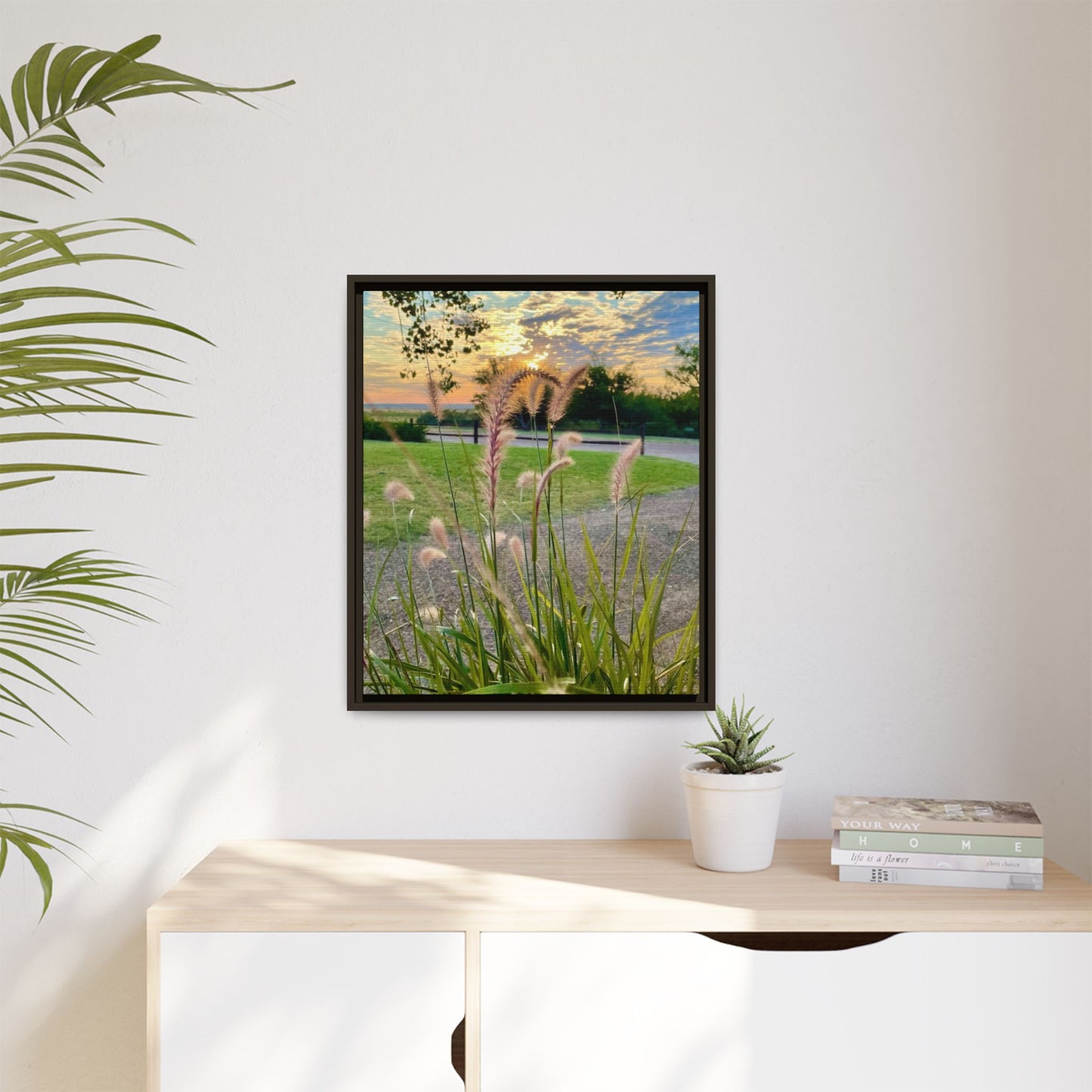 Feathergrass Sunrise, Gallery Canvas Wraps, Vertical Frame