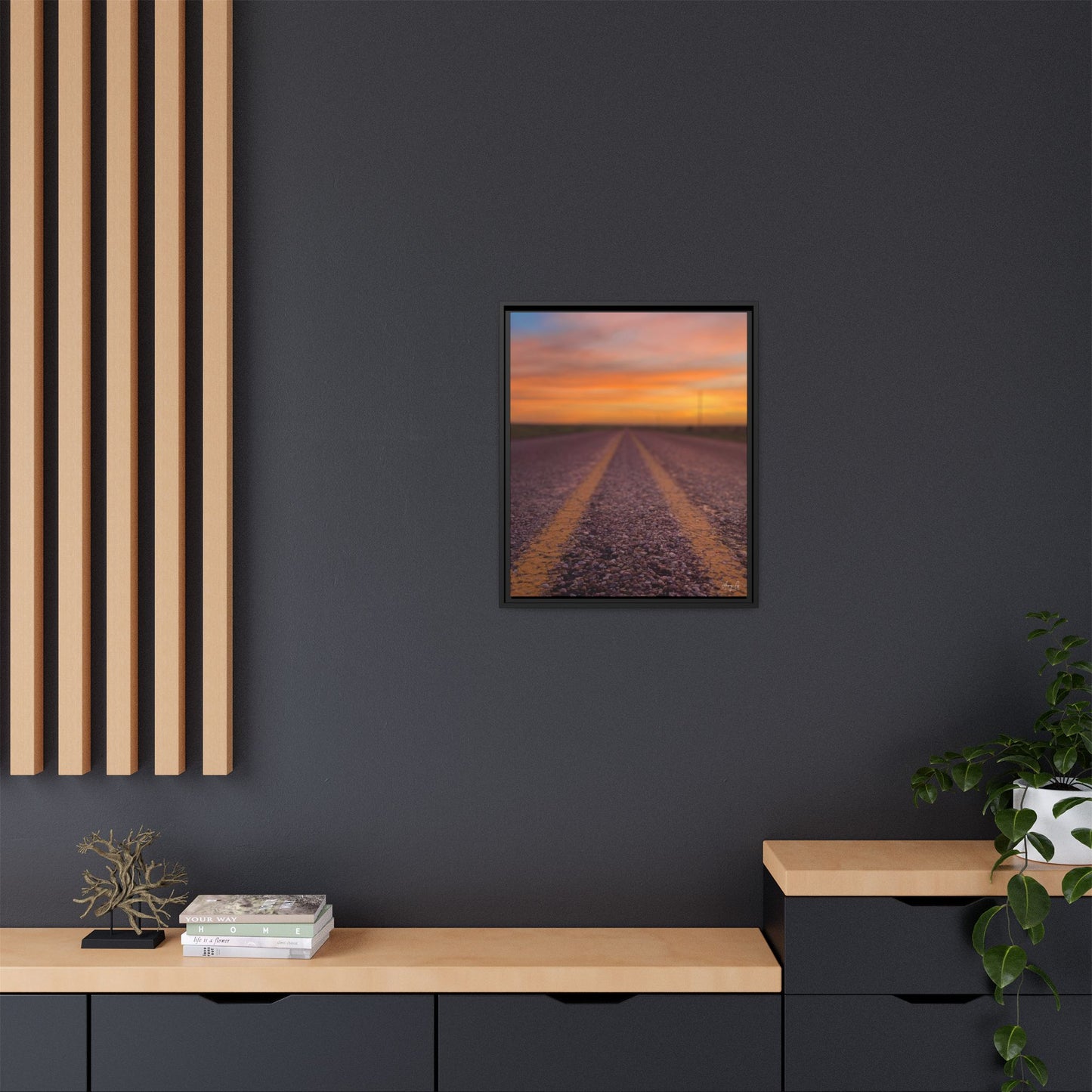 Highways and the Biways Sunset, Gallery Canvas Wraps, Vertical Frame