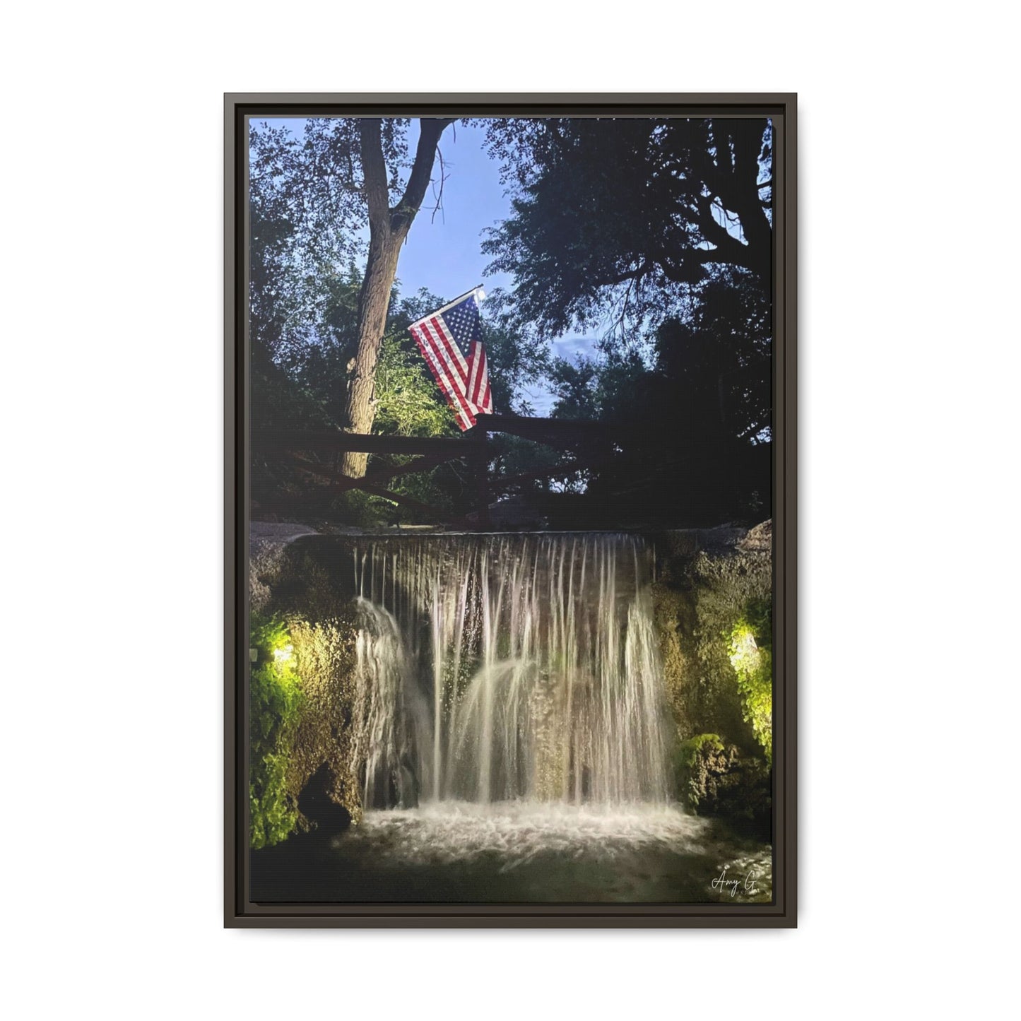 Patriotic falls Matte Canvas, Framed (Multi-color)