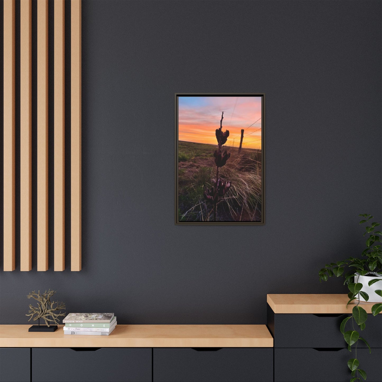 Native Yucca, Sunset, Gallery Canvas Wraps, Vertical Frame