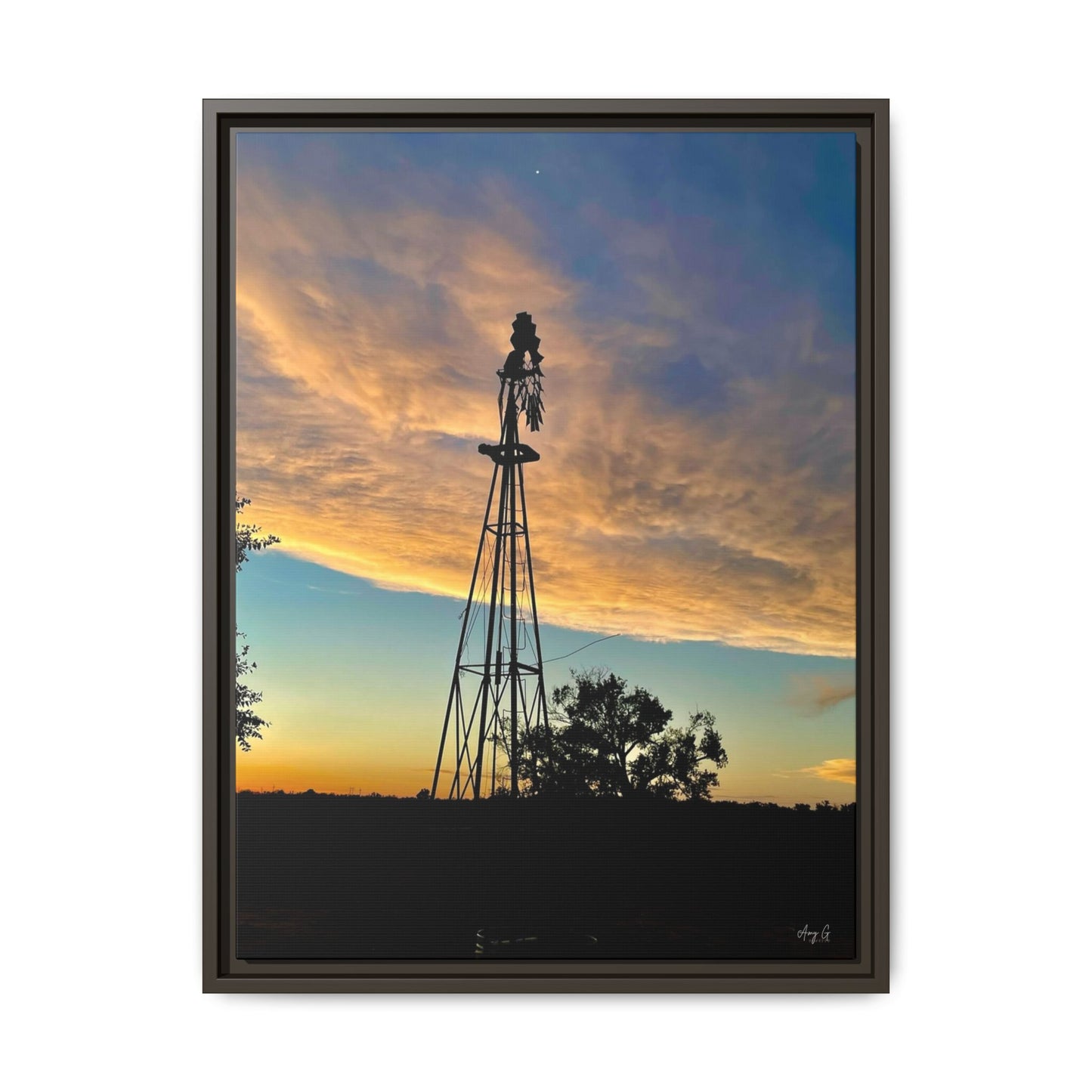 Windmill Sunset, Gallery Canvas Wraps, Vertical Frame