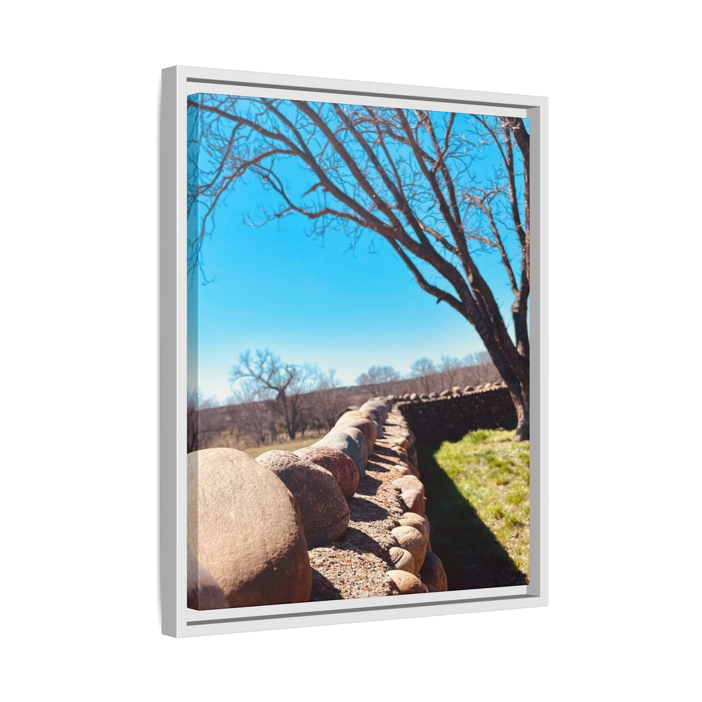 Rock Fence, Matte Canvas, Framed (Multi-color)