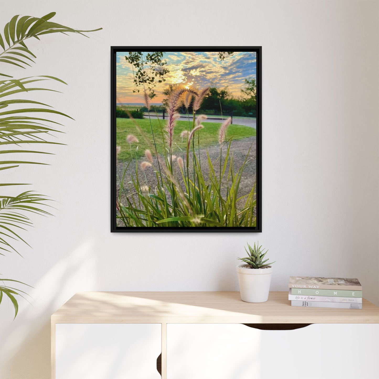Feathergrass Sunrise, Gallery Canvas Wraps, Vertical Frame