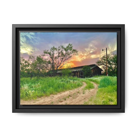 Horse stable, vibrant canvas