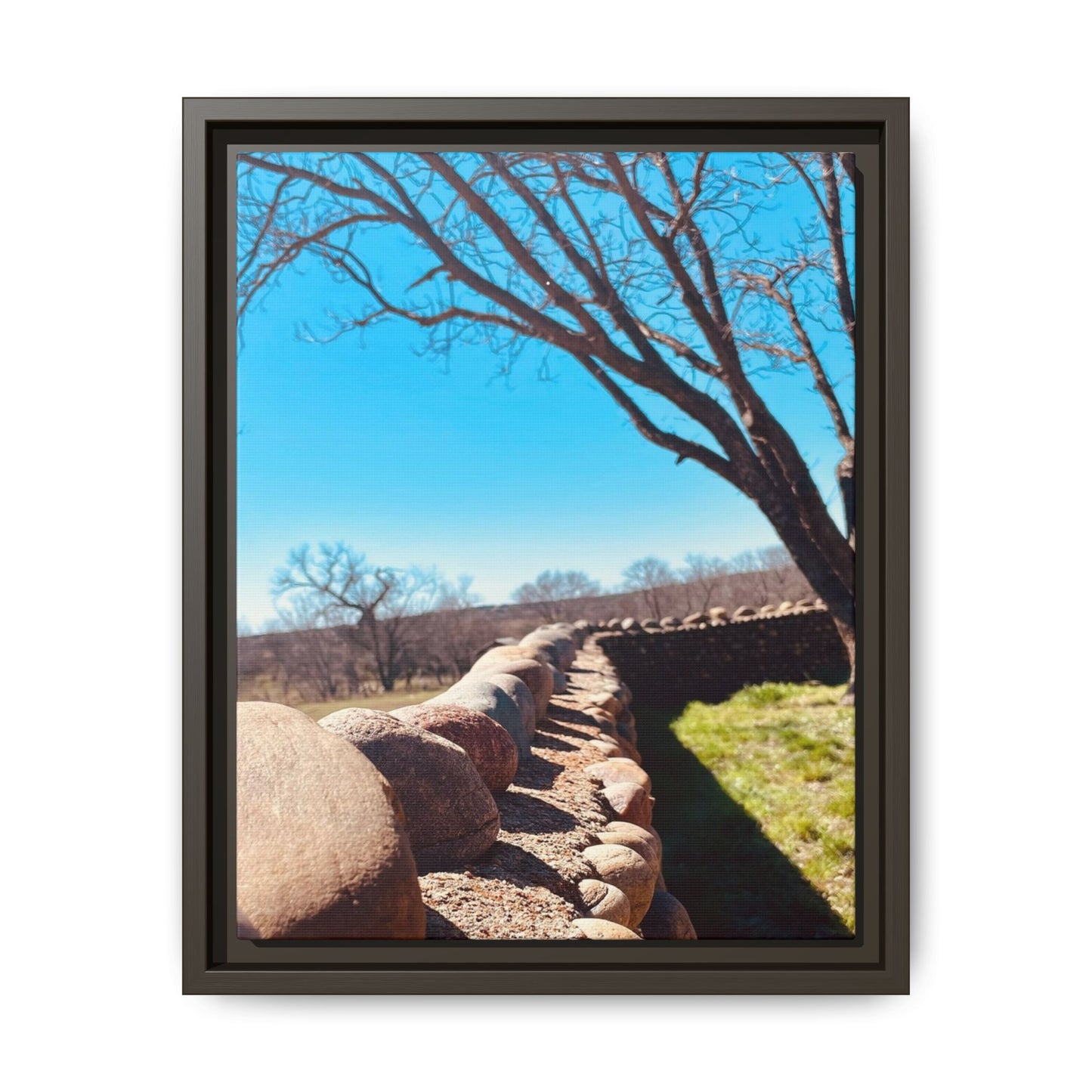 Rock Fence, Matte Canvas, Framed (Multi-color)