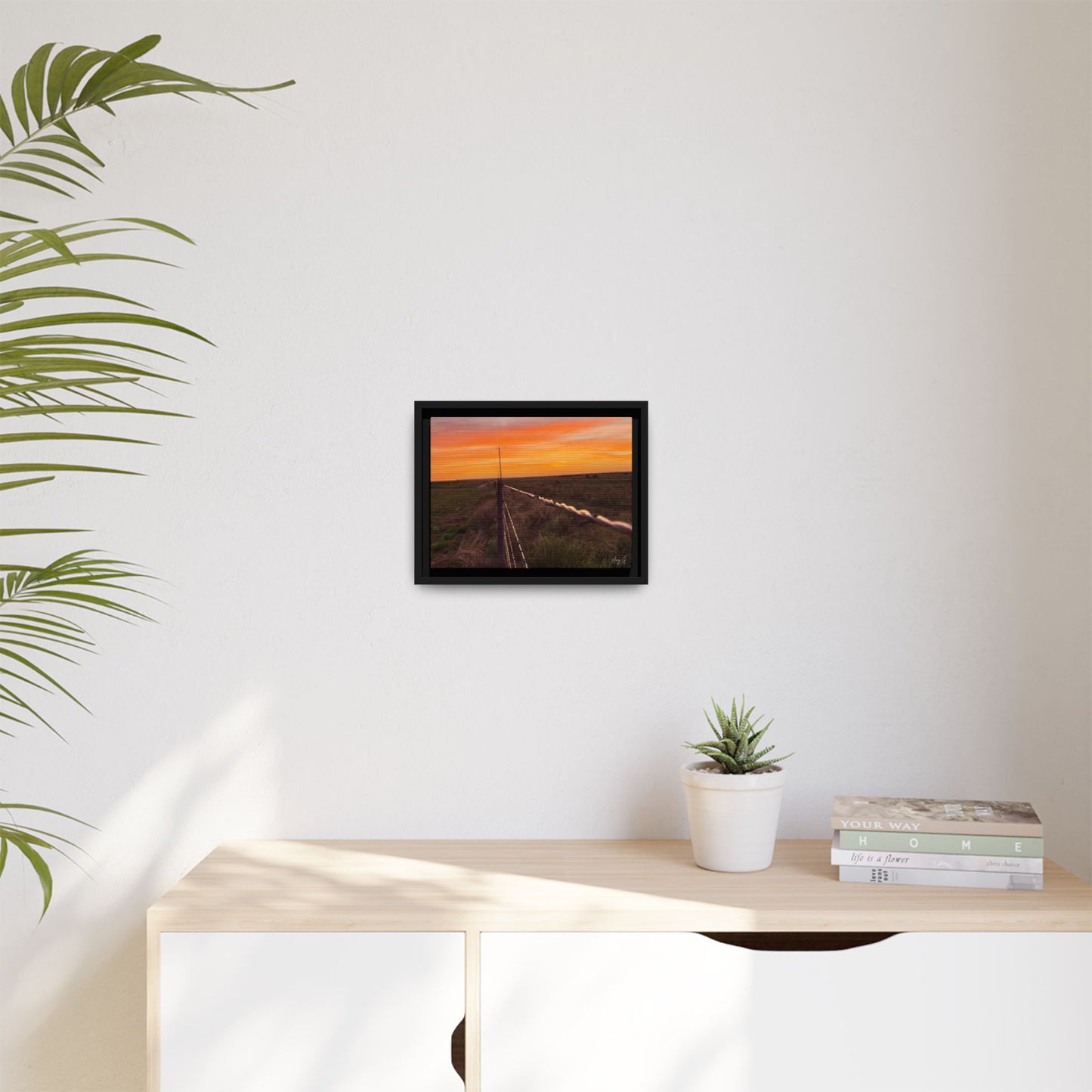 Barbed wire fence, Gallery Canvas Wraps, Vertical Frame