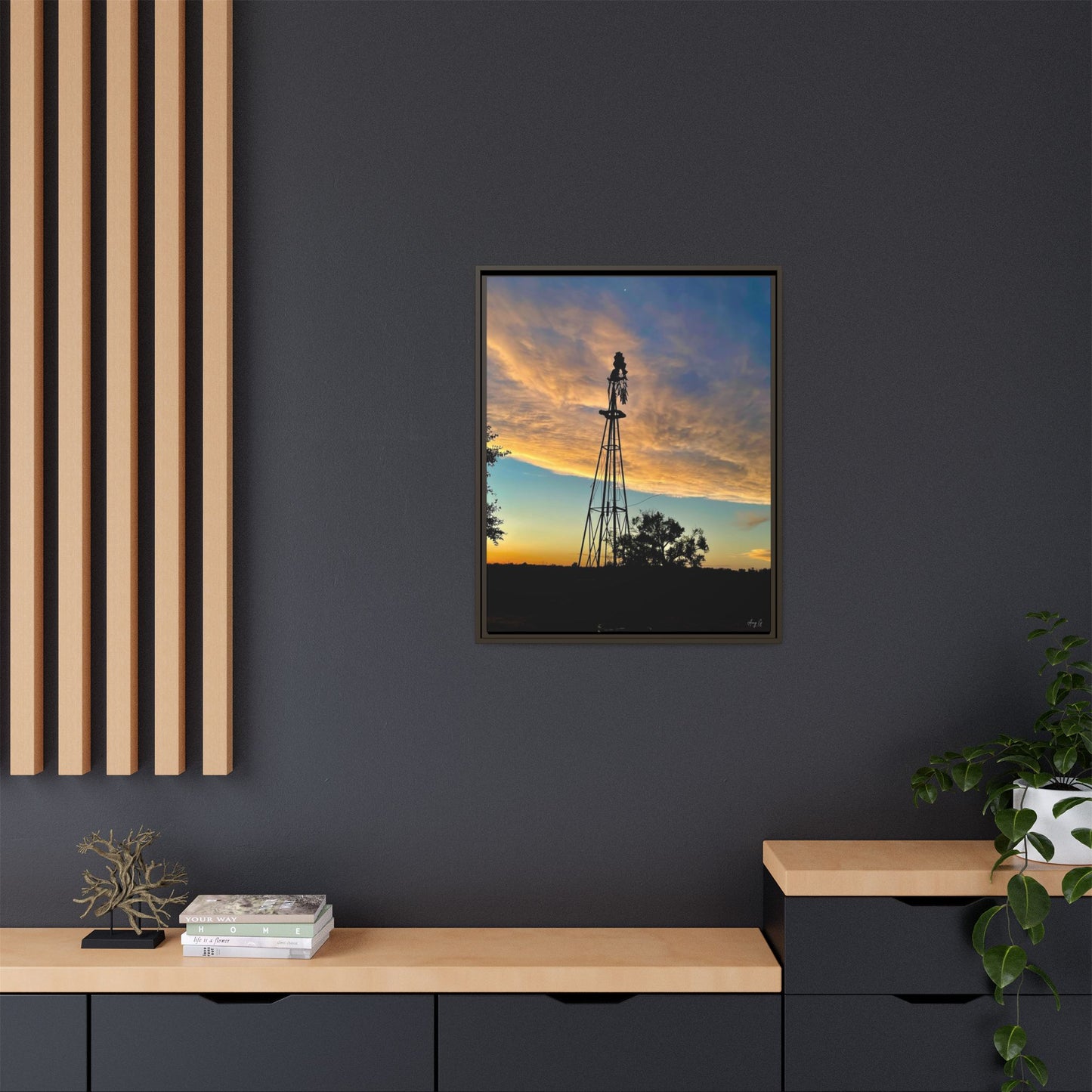 Windmill Sunset, Gallery Canvas Wraps, Vertical Frame