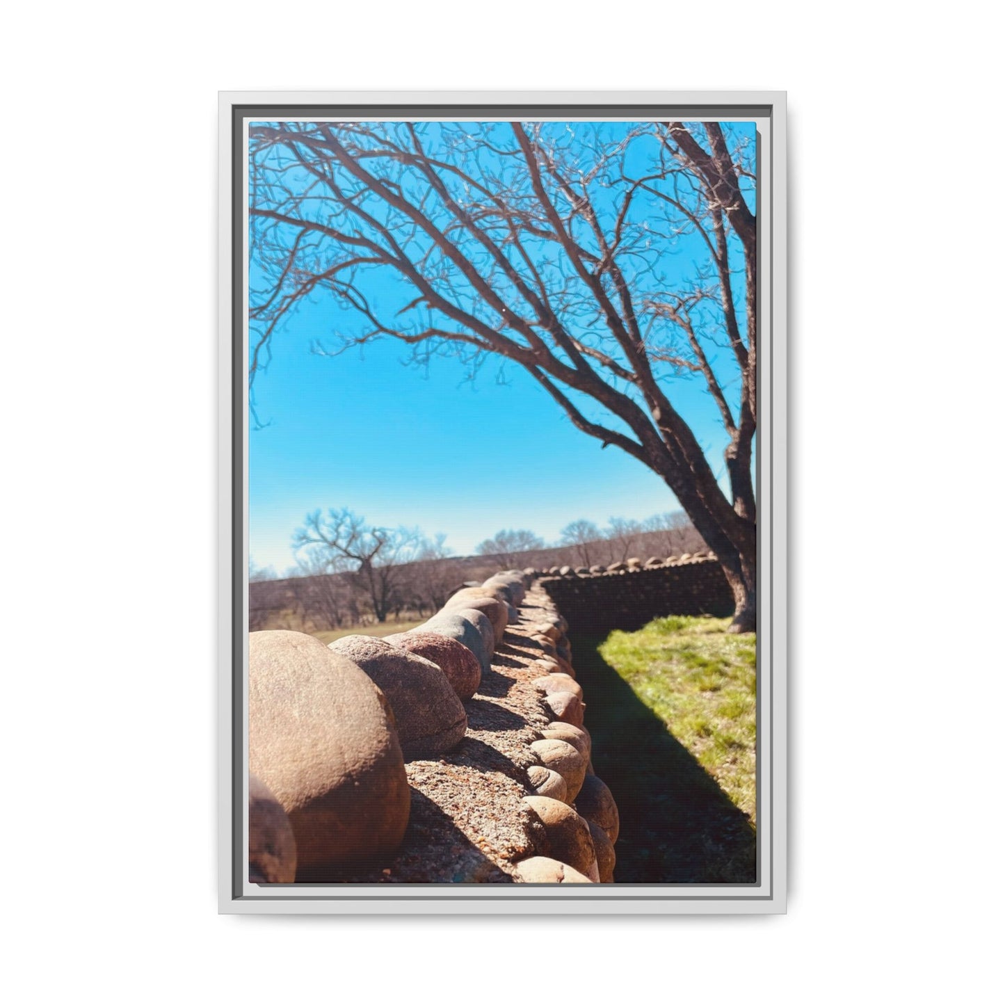 Rock Fence, Matte Canvas, Framed (Multi-color)