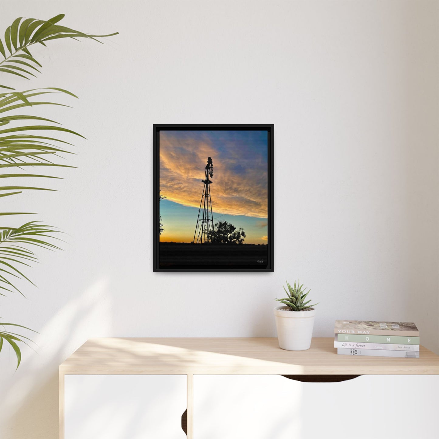 Windmill Sunset, Gallery Canvas Wraps, Vertical Frame