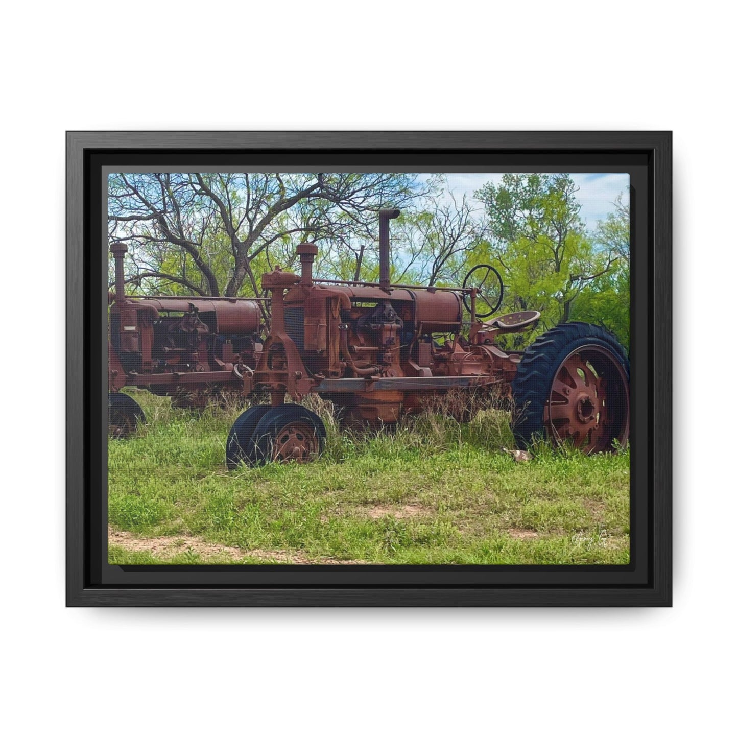 Twin Tractors, Gallery Canvas Wraps, Vertical Frame